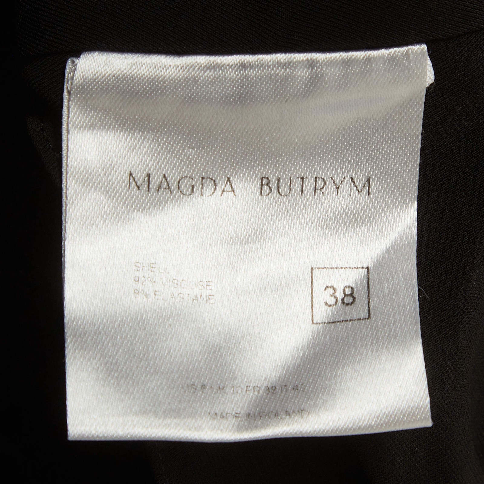 Magda Butrym Black Jersey Draped Backless Halterneck Dress M