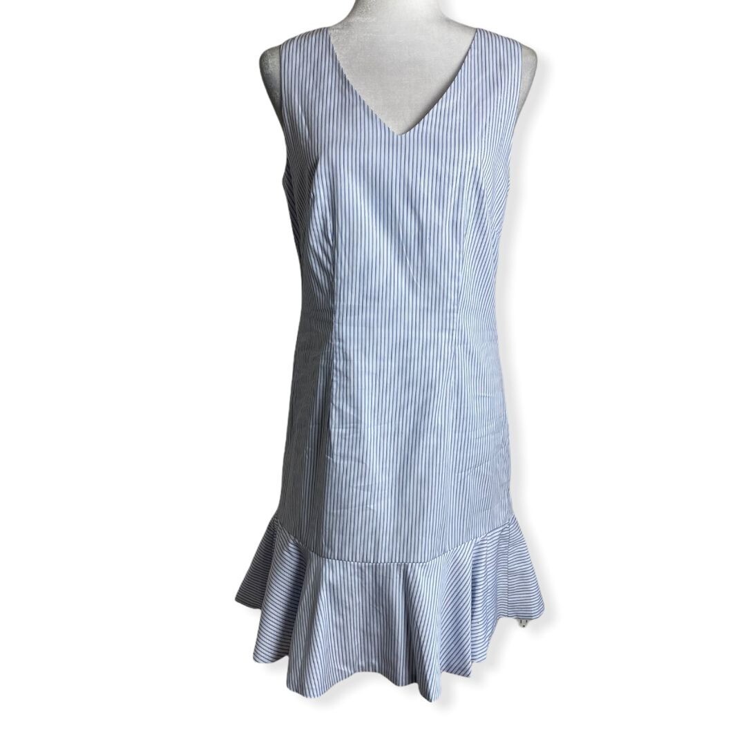 VERTIGO Paris NWT $195 Dress Hello Spring Naomi Blue Striped V-Neck Women’s Sz S