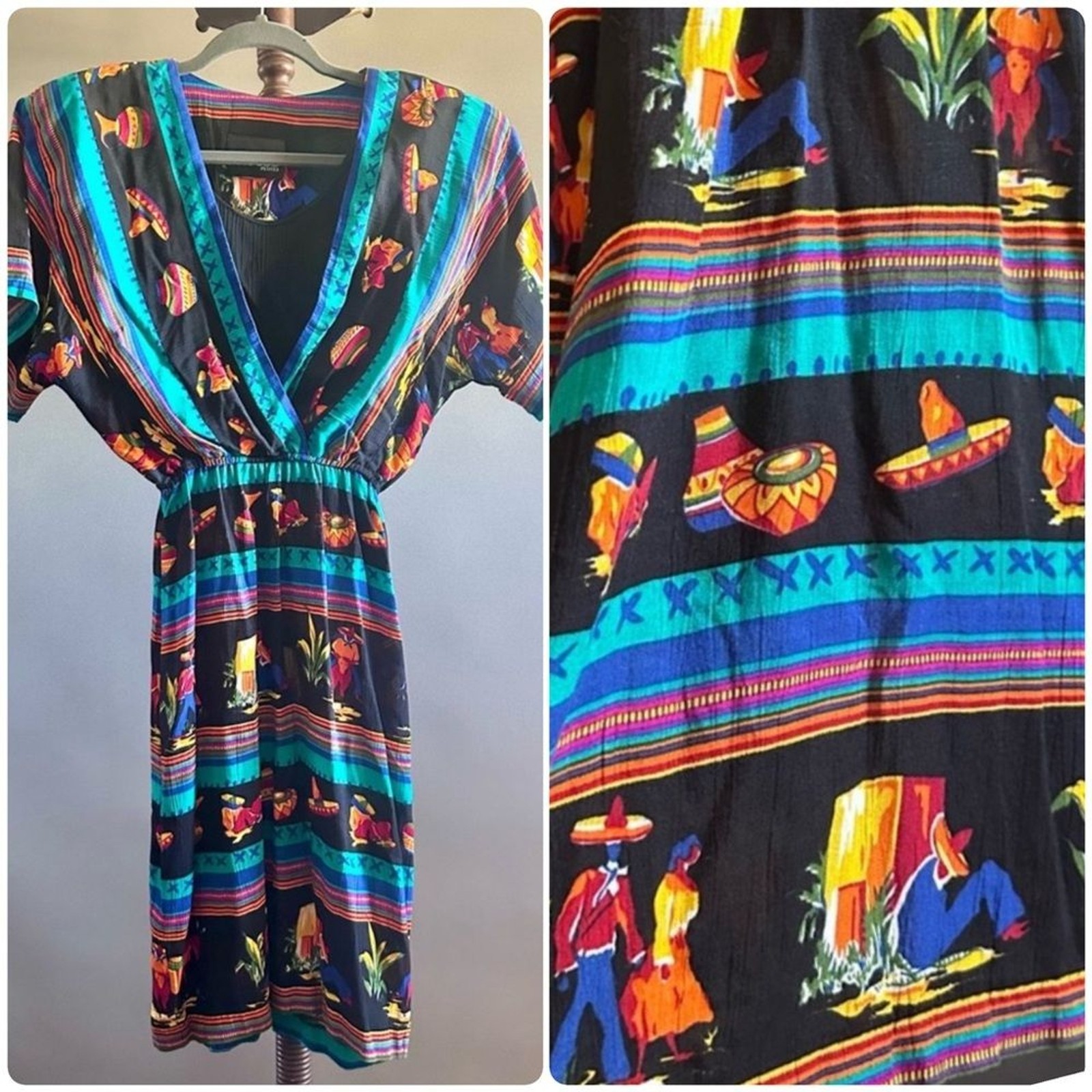 Phoebe Petites Southwestern Mexican Dress Sz S