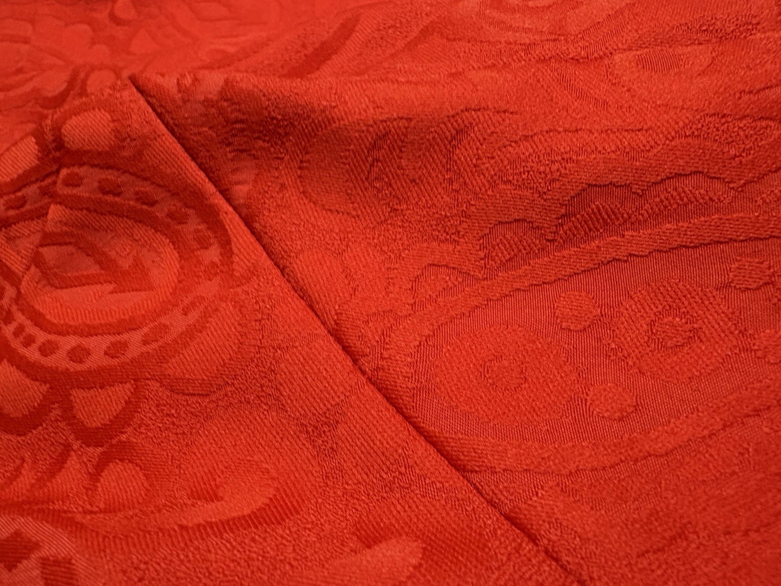 VTG Red Paisley Print Chinese Qipao Dress Cheongsam Maxi 70s Women’s S