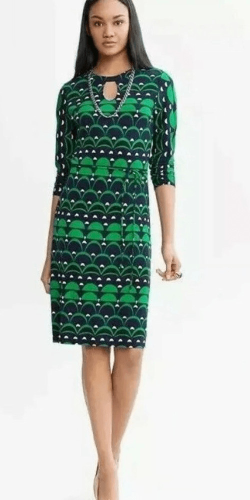 Banana Republic Mad Men collection retro style print dress size 0