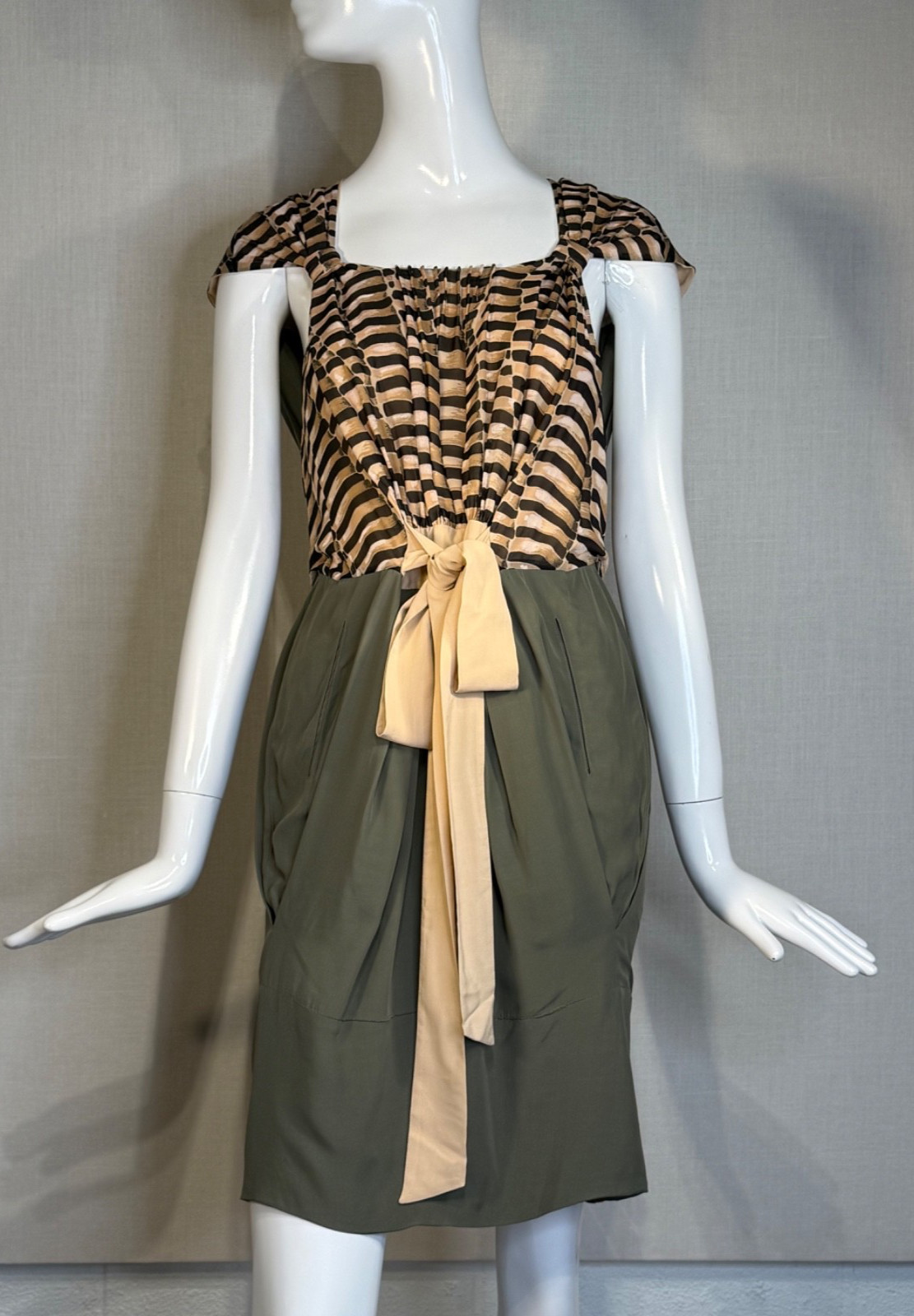 2009 Balenciaga by NICOLAS GHESQUIERE Pattern Blocked Dress FR40 US8 M, Vintage
