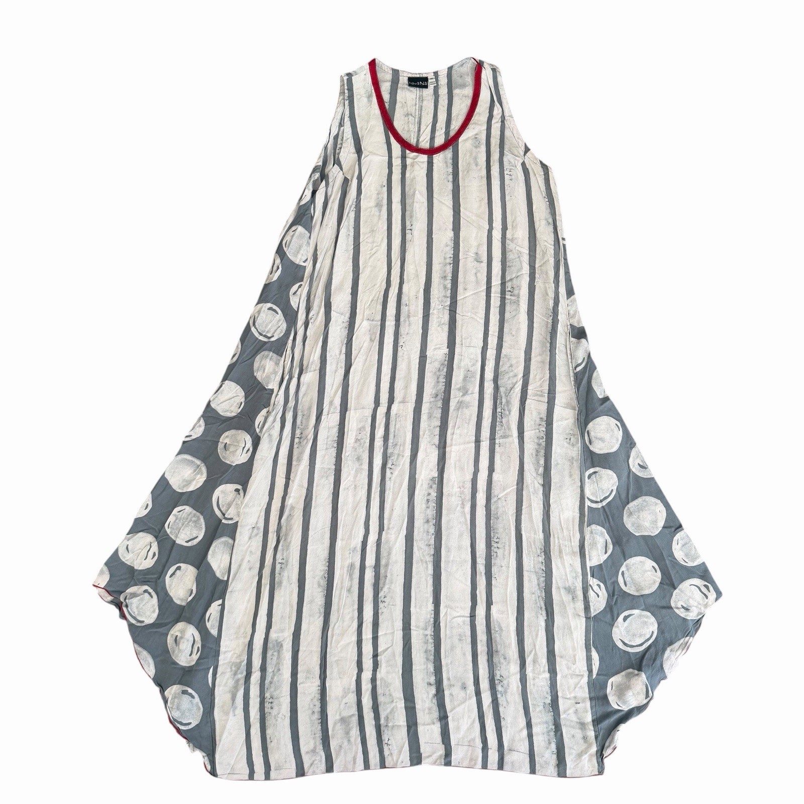 Iguana M Boho Artsy Abstract Midi Dress Hippie Fairy Ethereal Pockets Festival