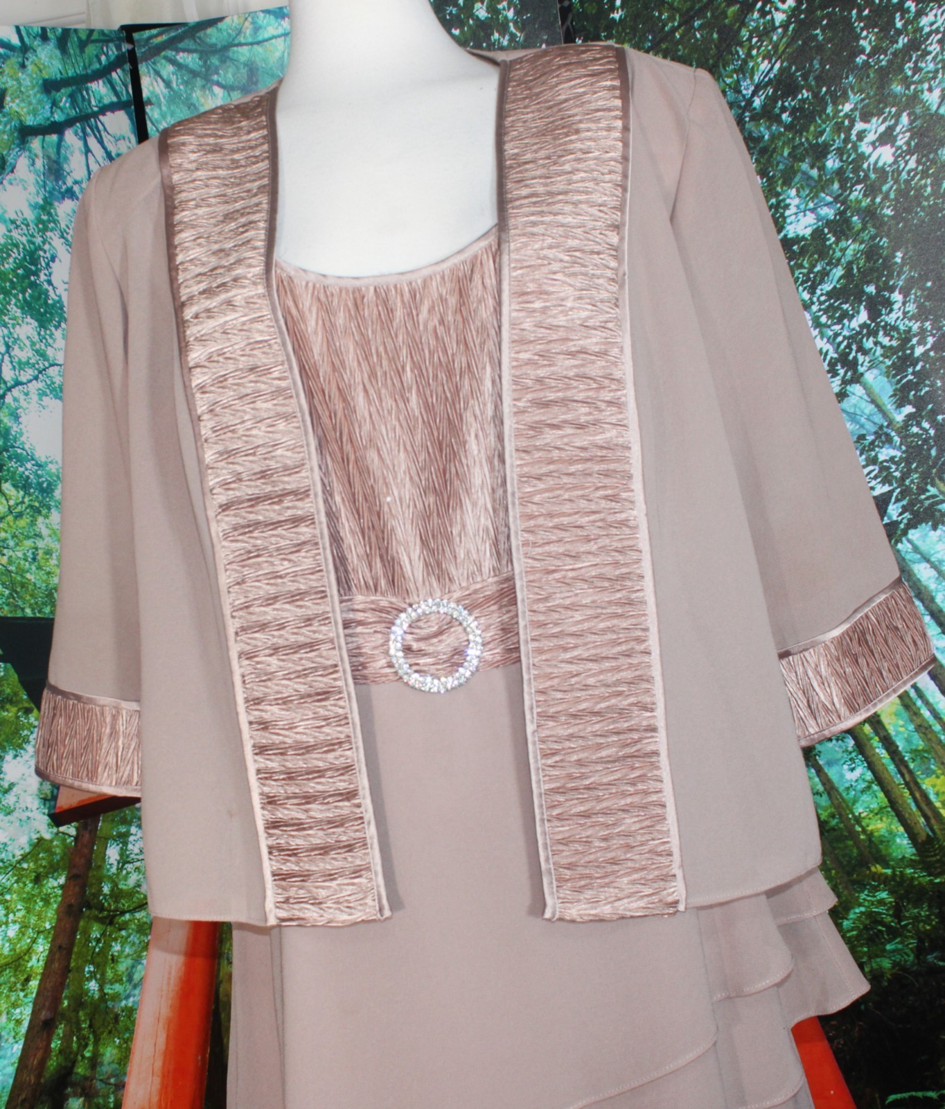 COCKTAIL DRESS SUIT DARK BEIGE 16 (MOTHER OF BRIDE)