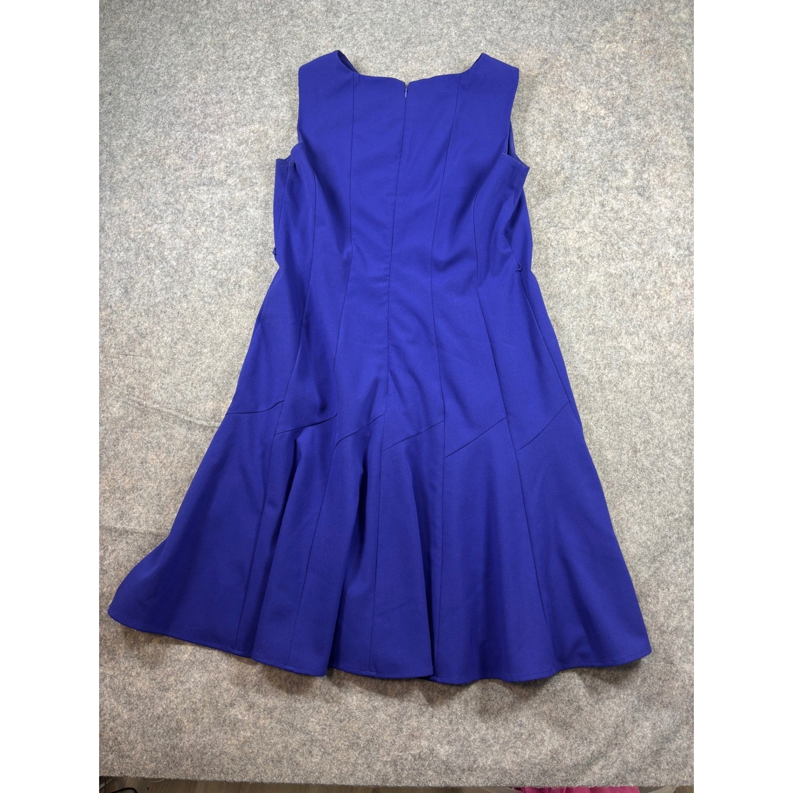 Calvin Klein Royal Blue Sleeveless Fit and Flare Pleated Skirt Dress Womens 14