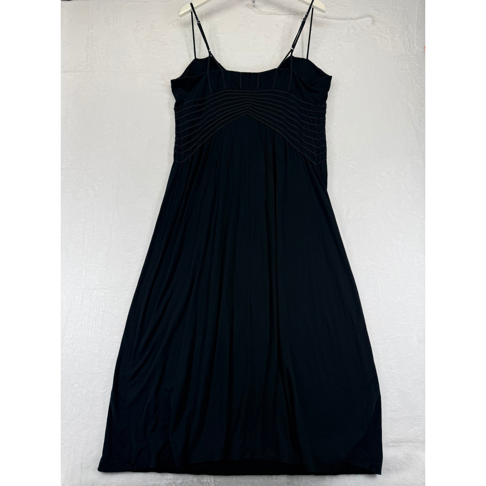Soma Black Ribbed Spaghetti Strap Maxi Slip Dress coquette fairy goth witchy XL