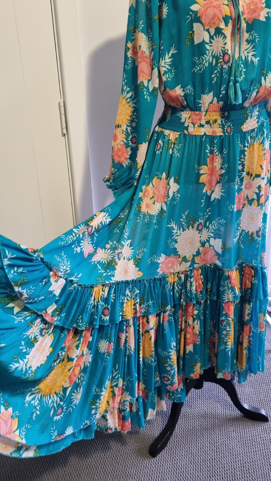 🦋Spell And The Gypsy L Jagger Teal Gown AS NEW