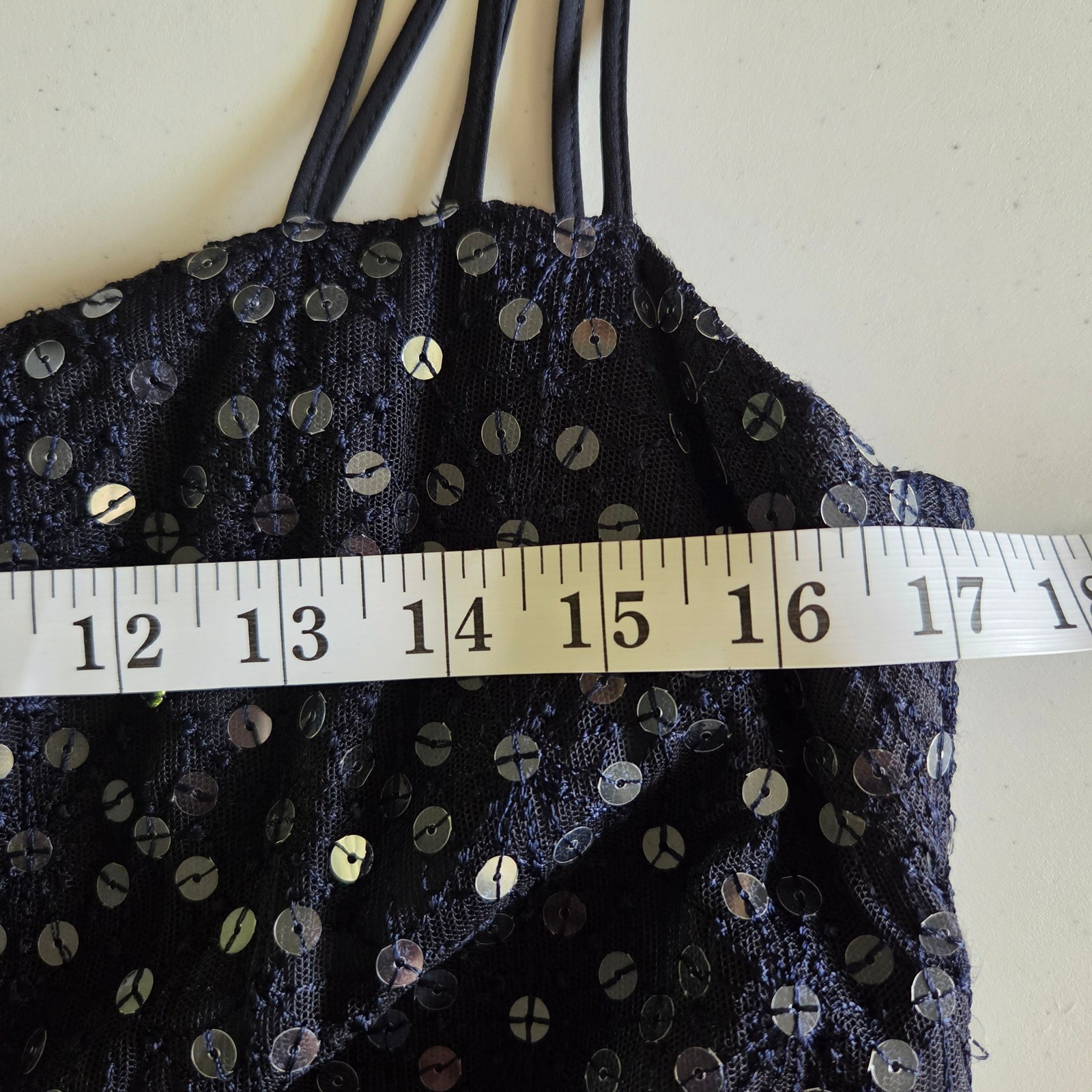 Escada Elements Navy Blue Sequin Cowl Neck Maxi Triple Strap Gown EU42 US10
