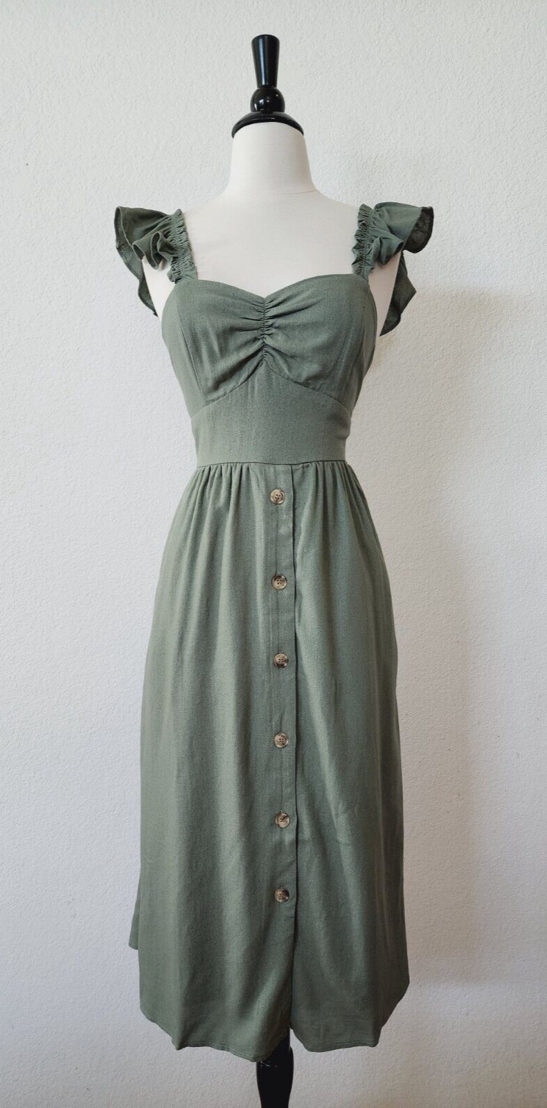 Anthropologie Midi Dress New Size Small Linen Bridgerton Romantic Coquette Boho