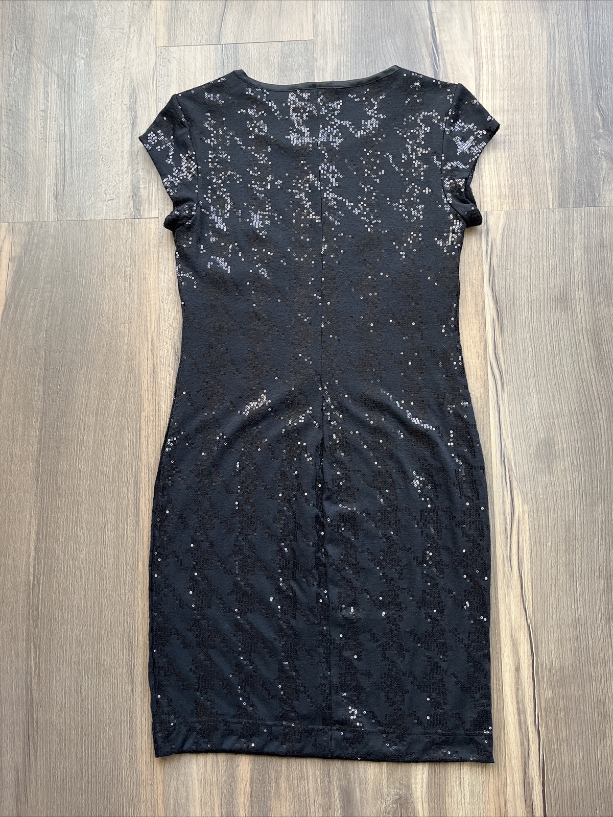 Dressbarn Collection Sequence T-shirt Dress Lined Comfy Stretch Black Size 4