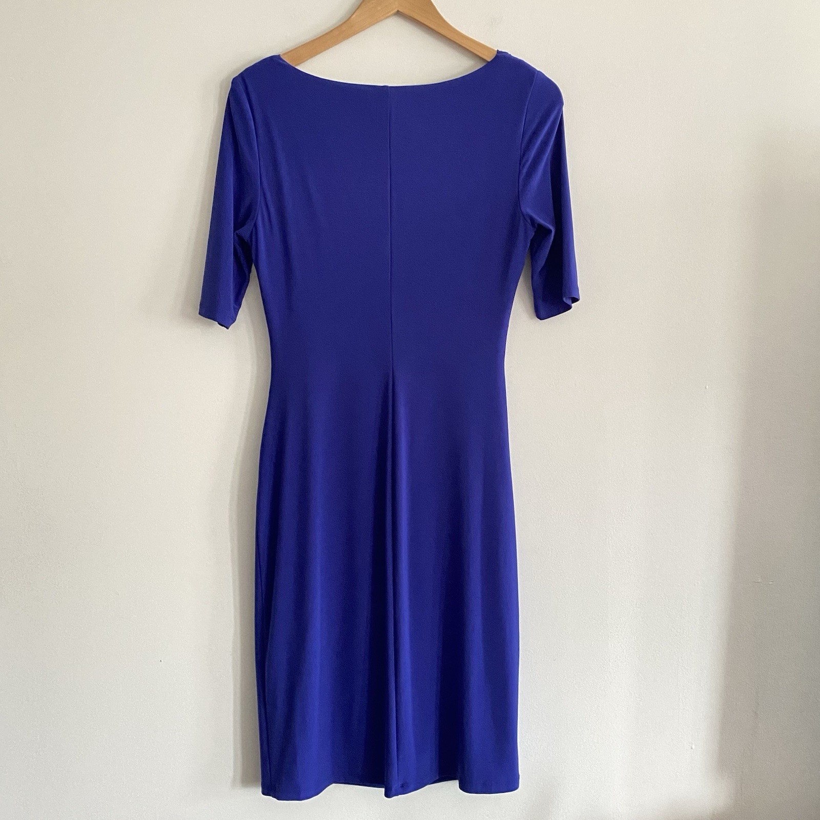 Lauren Ralph Lauren Womens 8 Cobalt Blue Draped Dress Slinky Stretch