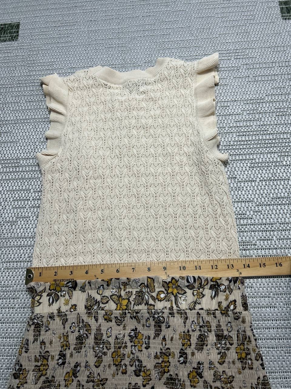 Current Air Dress Womens Medium Bieg Yellow Floral Knit Blouson New