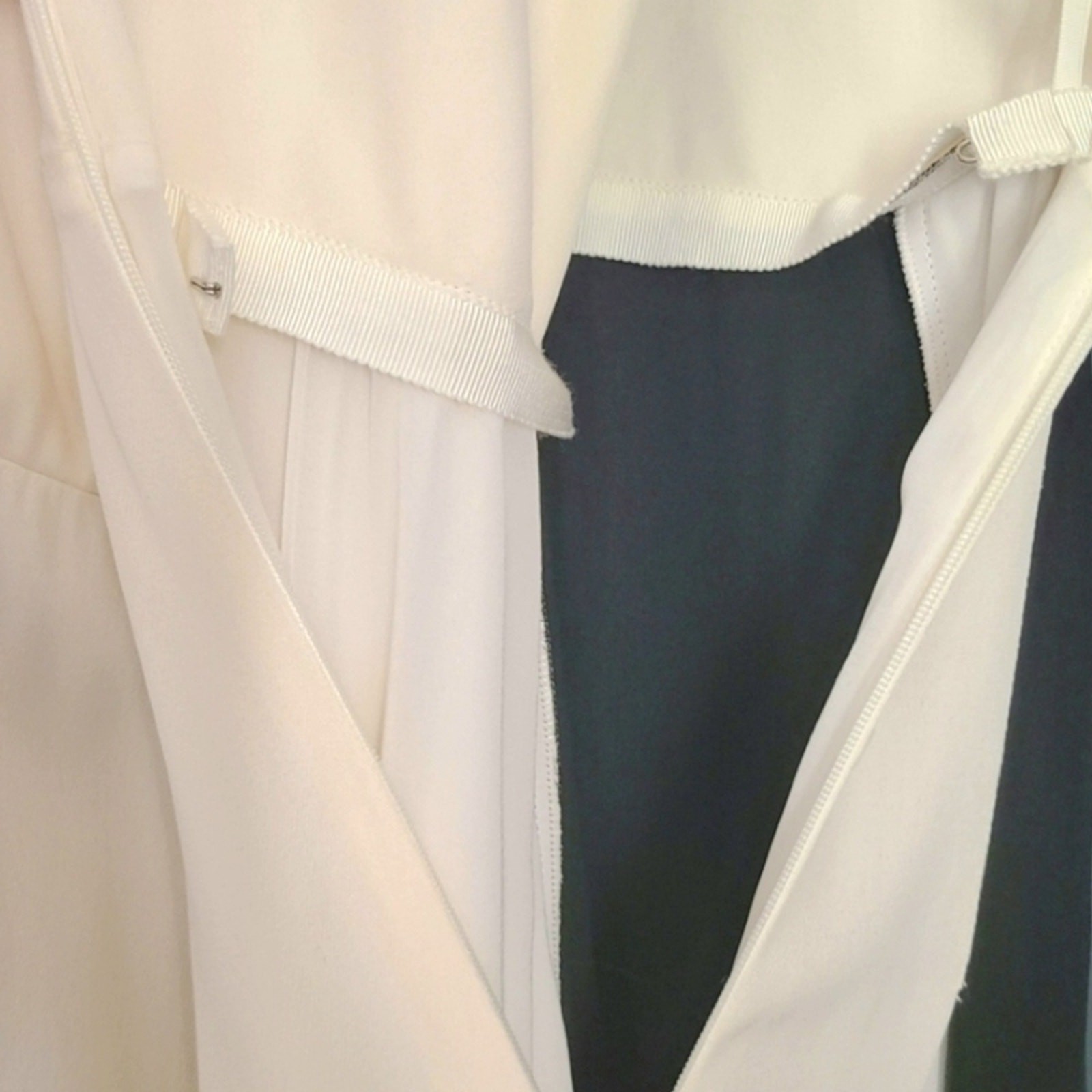 Valentino Silk Two-Tone Ruched Gown Ivory Black 42 IT 6 NWT