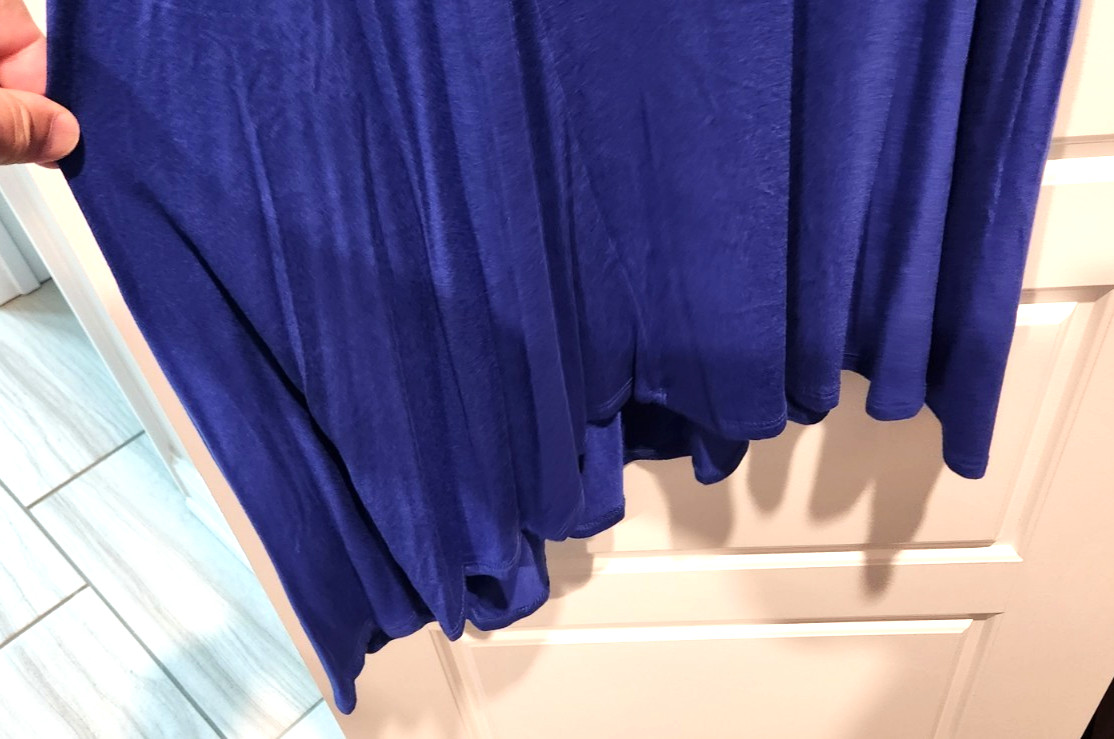 Pretty One Side Cold Shoulder, Long Side Hang, Casual Blue Dress XL – NWTs