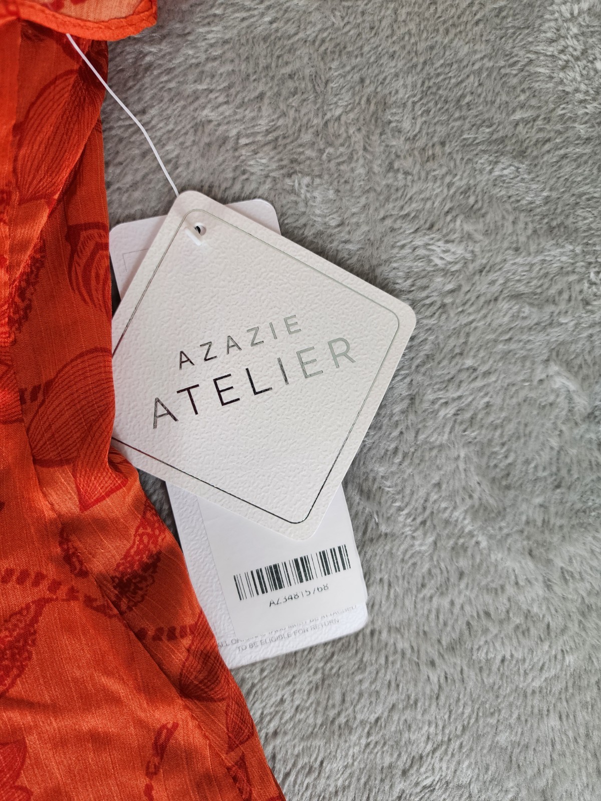 Azazie Atelier Amaria Orange Floral Ruffle Maxi Dress, Zip Closure, Women 10