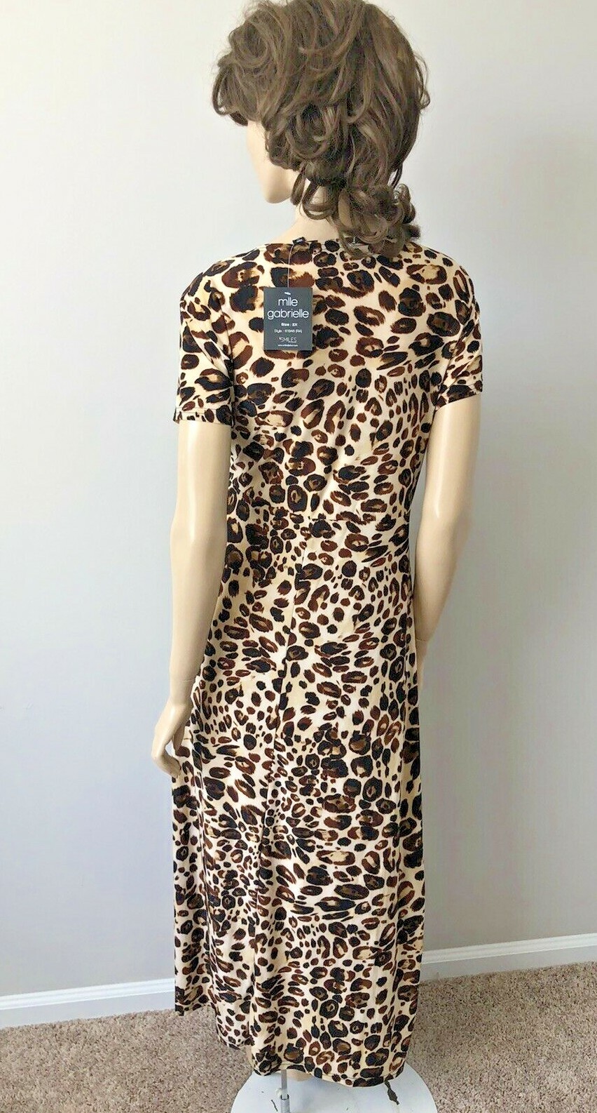 NWT MLLE GABRIELLE ANIMAL PRINT FAUX WRAP FULL LENGTH DRESS SIZE 2X