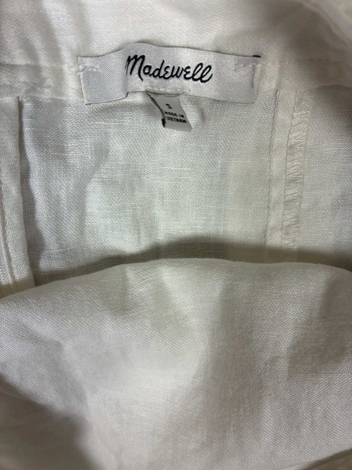 Madewell Linen-Cotton Princess-Seamed Midi Dress Women’s Sz S White