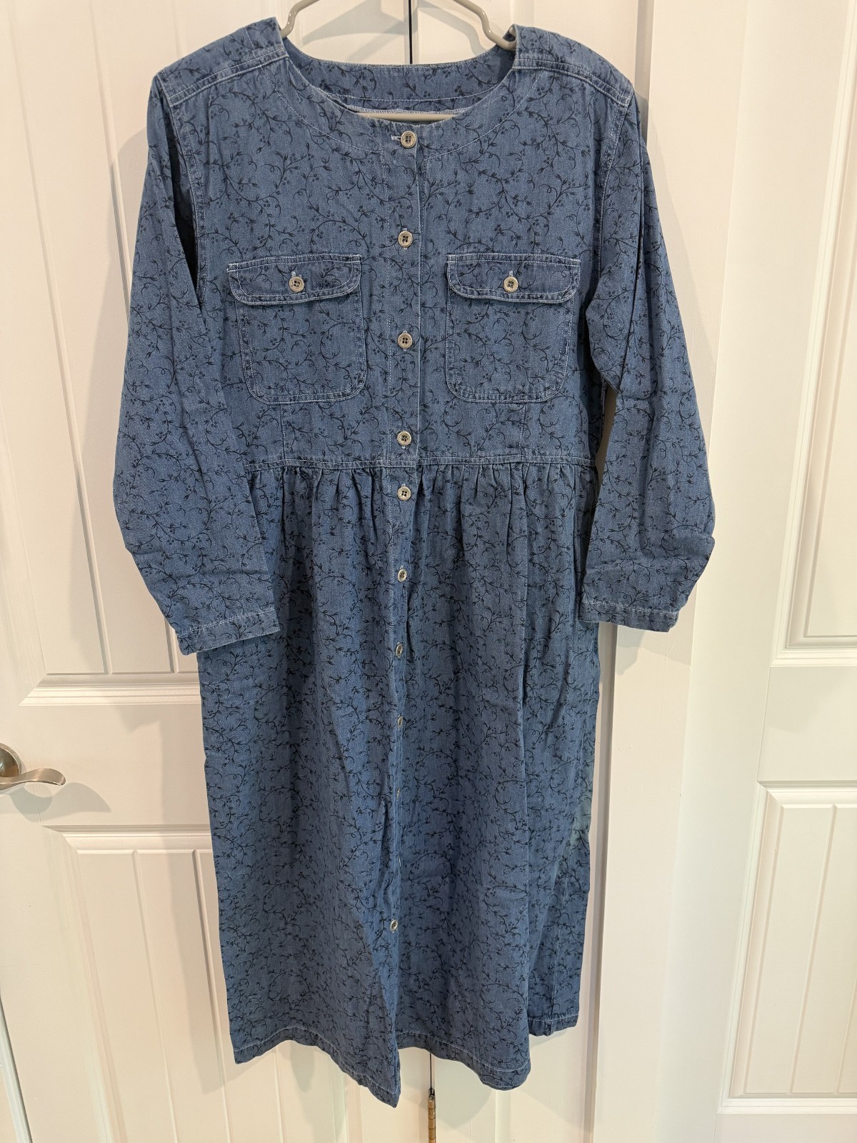 Capacity Women’s Floral Patterned Denim Dress – Size S