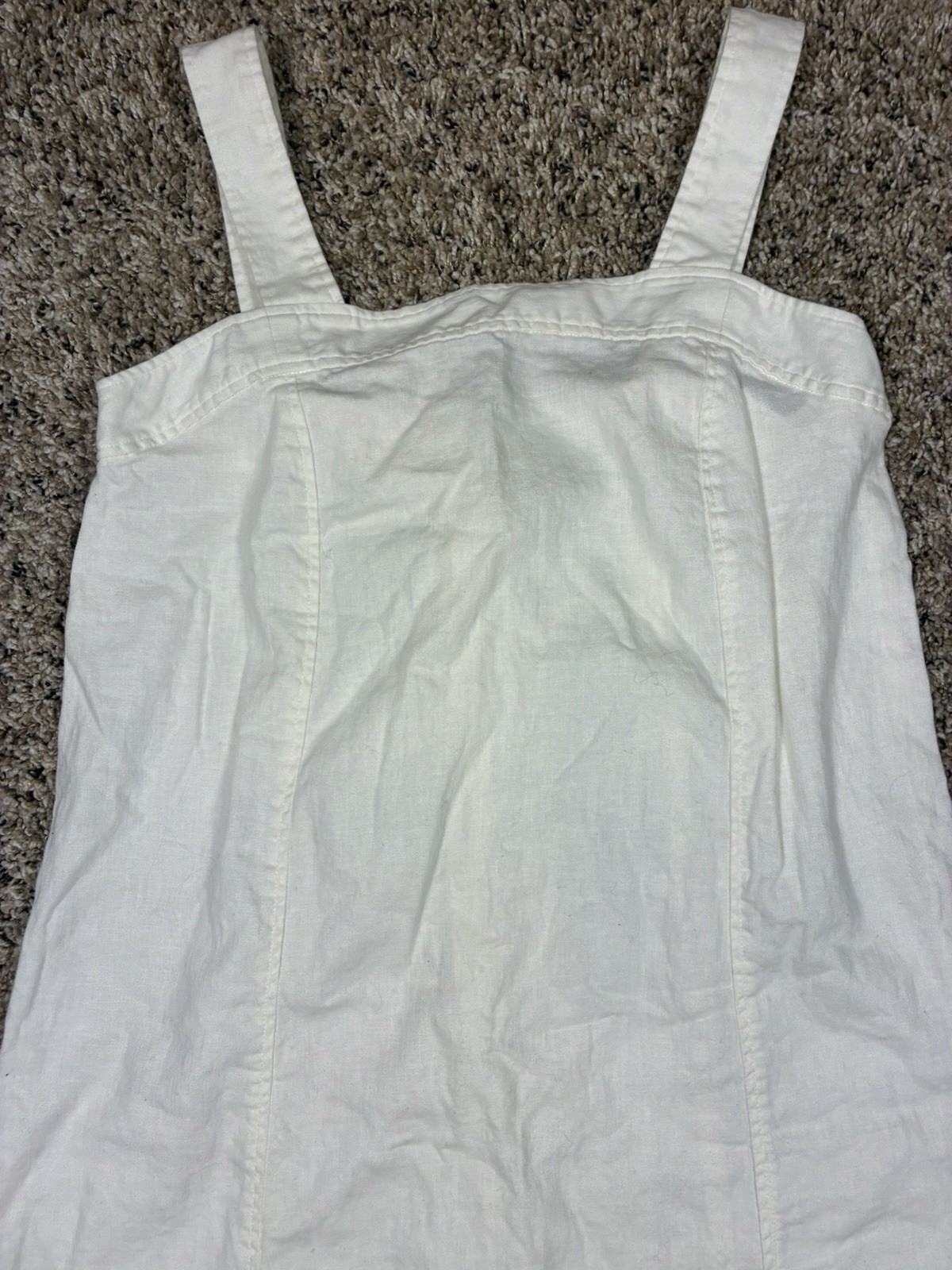 Madewell Linen-Cotton Princess-Seamed Midi Dress Women’s Sz S White