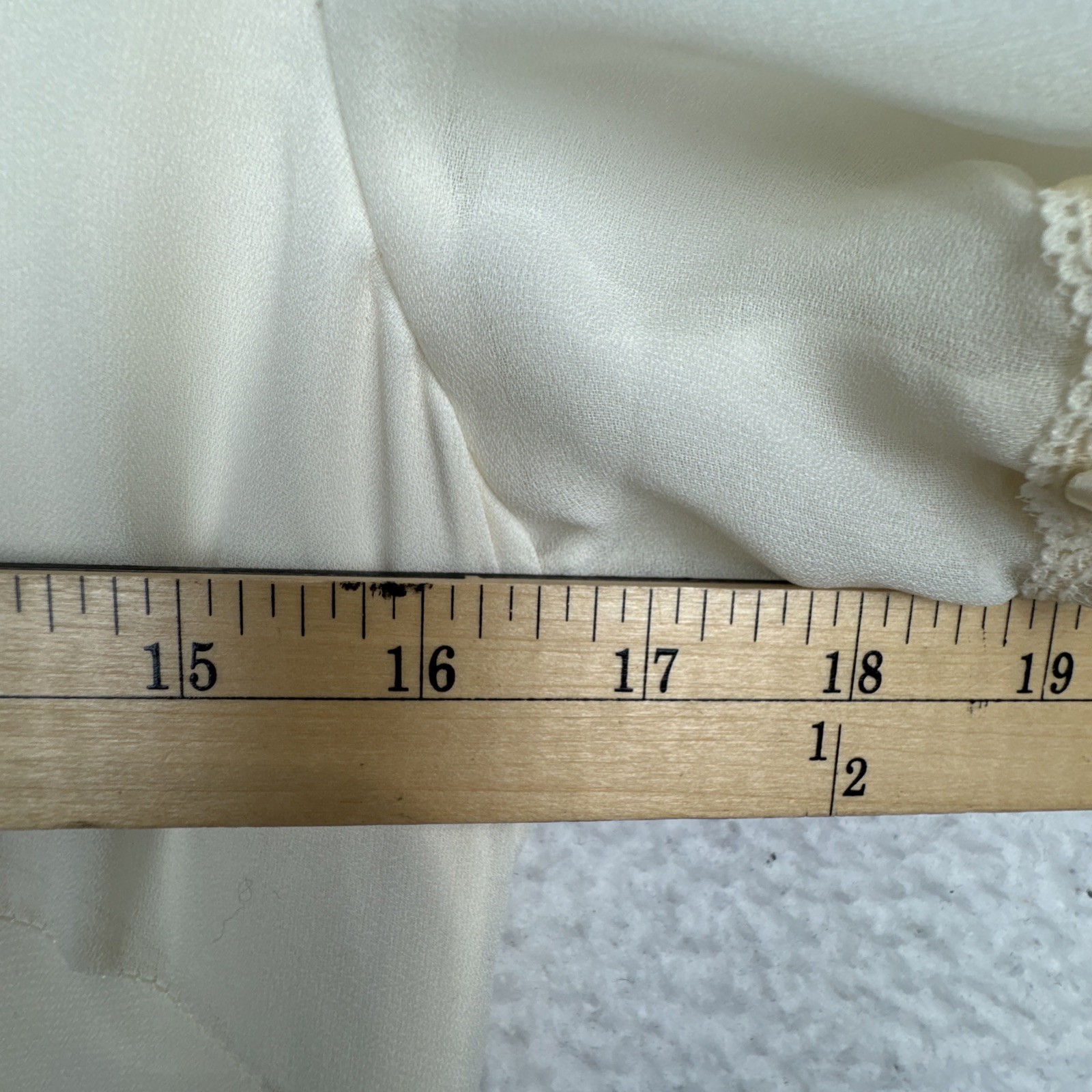 Women’s Ivory Cream Lace Bead Accent Maxi Dress Cottagecore Bridal Elegant