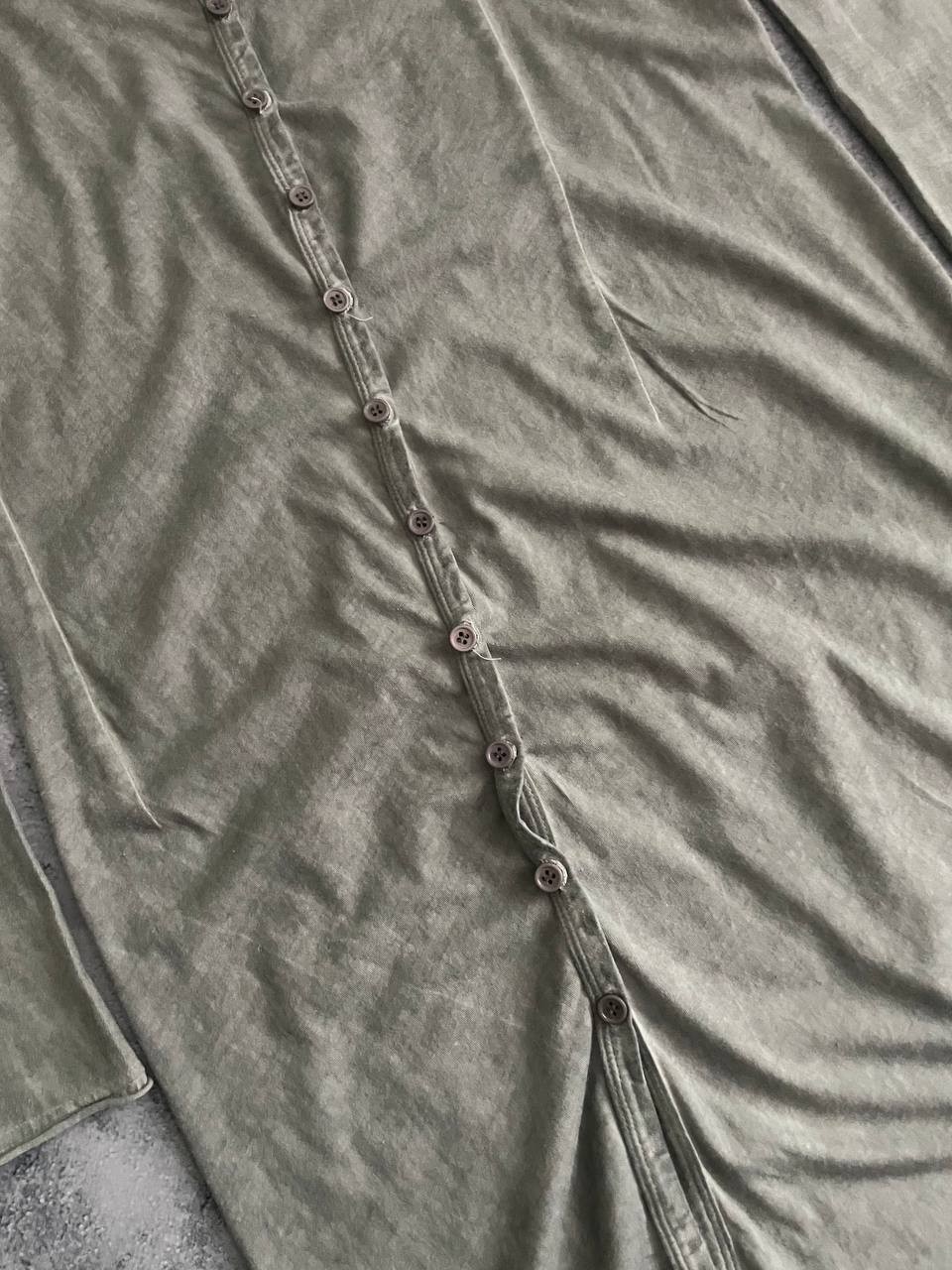 RUNDHOLZ Distressed Cotton Button Front Long Sleeve Dress Women’s Size S