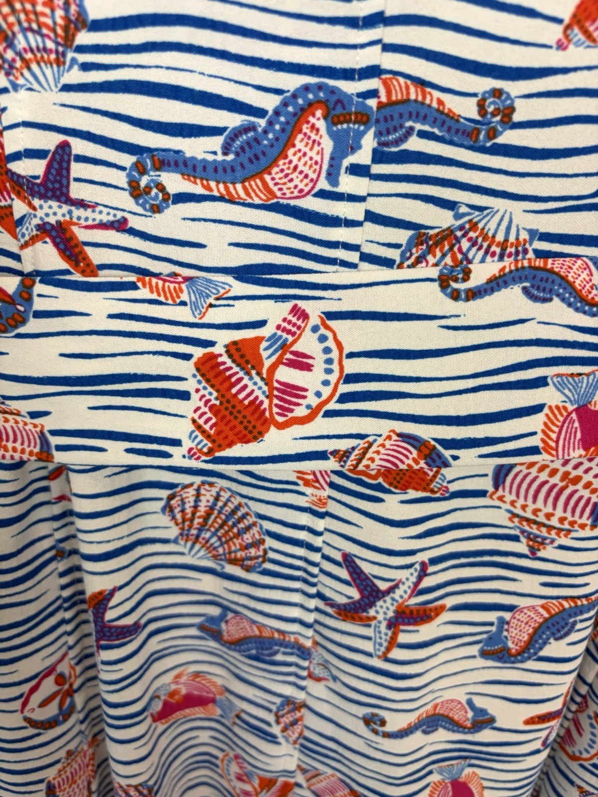 Pappagallo Beach Wrap Dress Womens 10 Blue Nautical Fish Preppy New