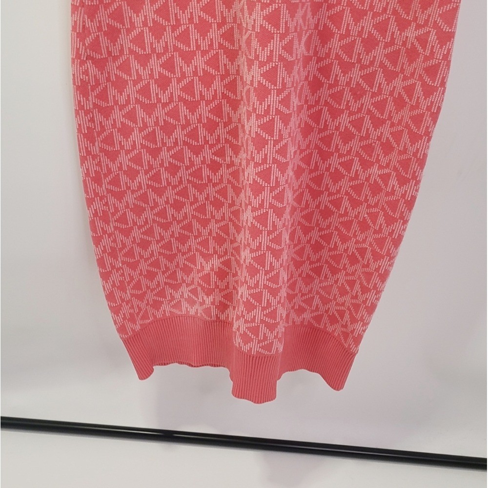 Michael kors peach orange white logo razor back midi dress size xtra small XS