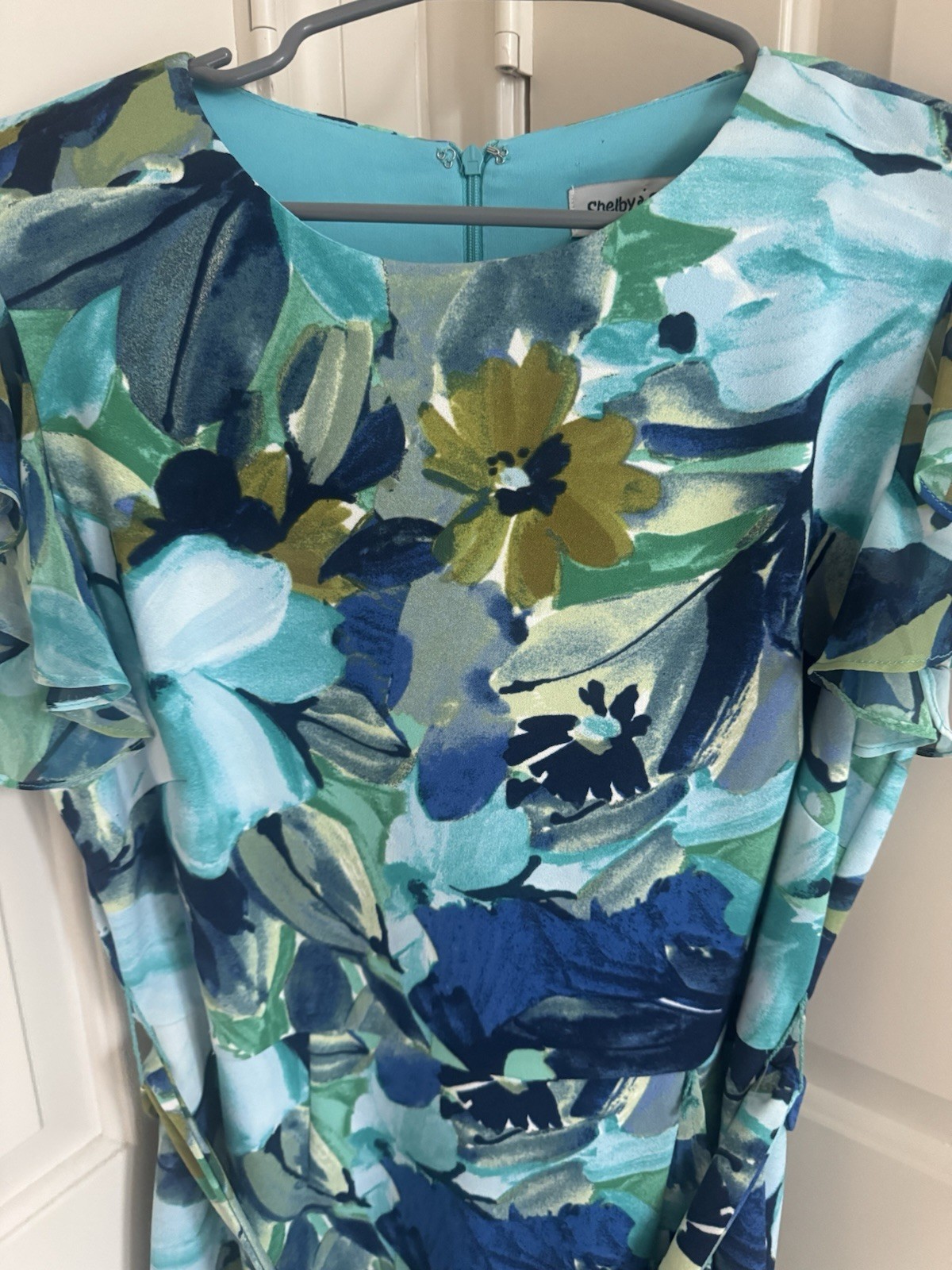 Shelby And Palmer Blue Floral Summer Dress Size 10