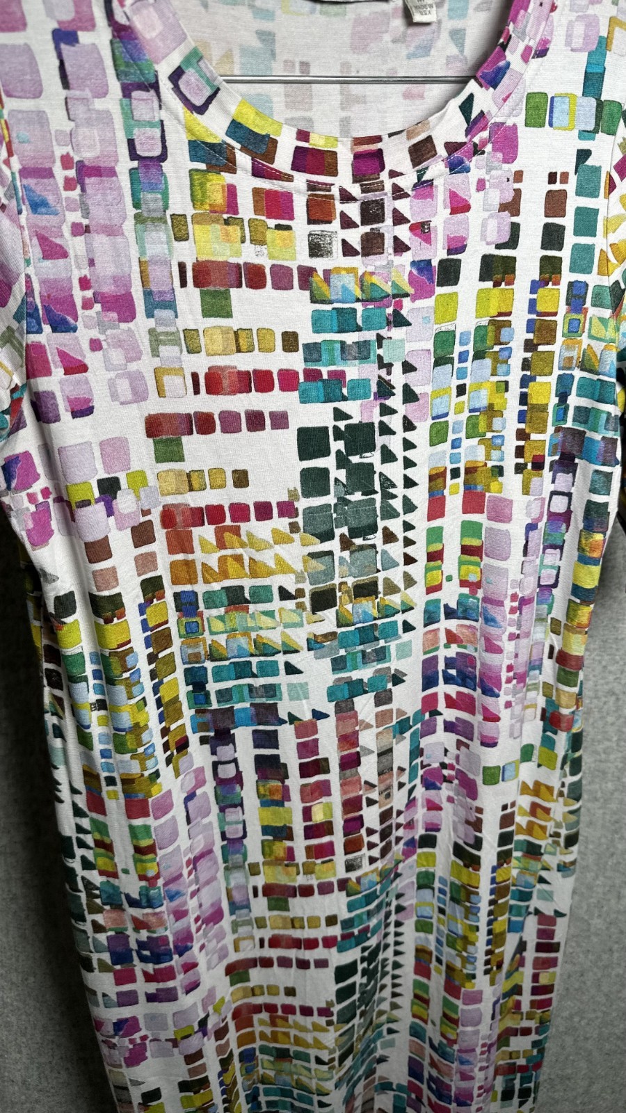 SNO SKINS Medium Printed Pullover Dress Elbow Sleeve Stretch Jersey Multicolor