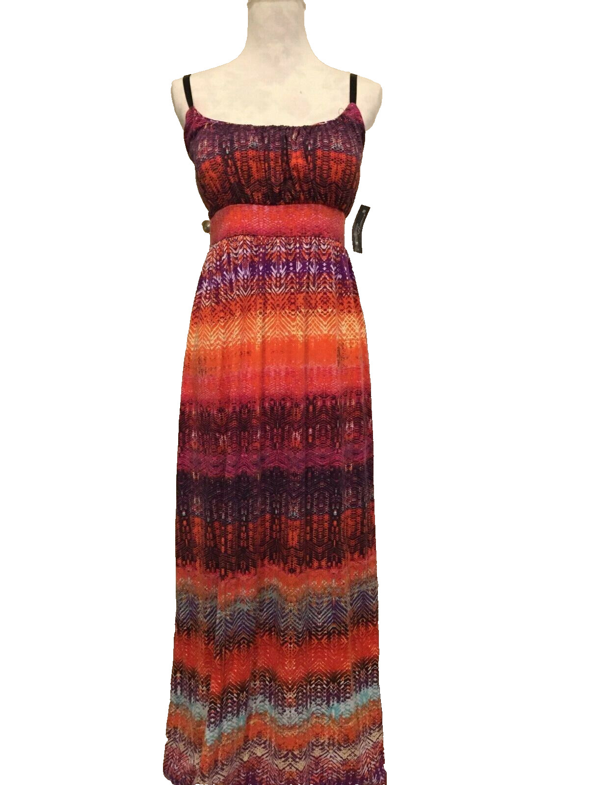 Allison Brittney Maxi dress, Medium, adjustable spagetti straps, stretch, NWT