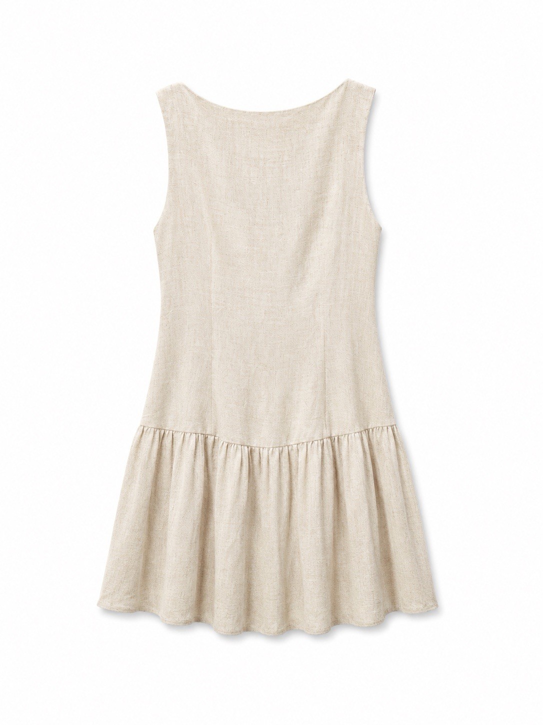 ASOS Beige Sleeveless Mini Dress with Button Front