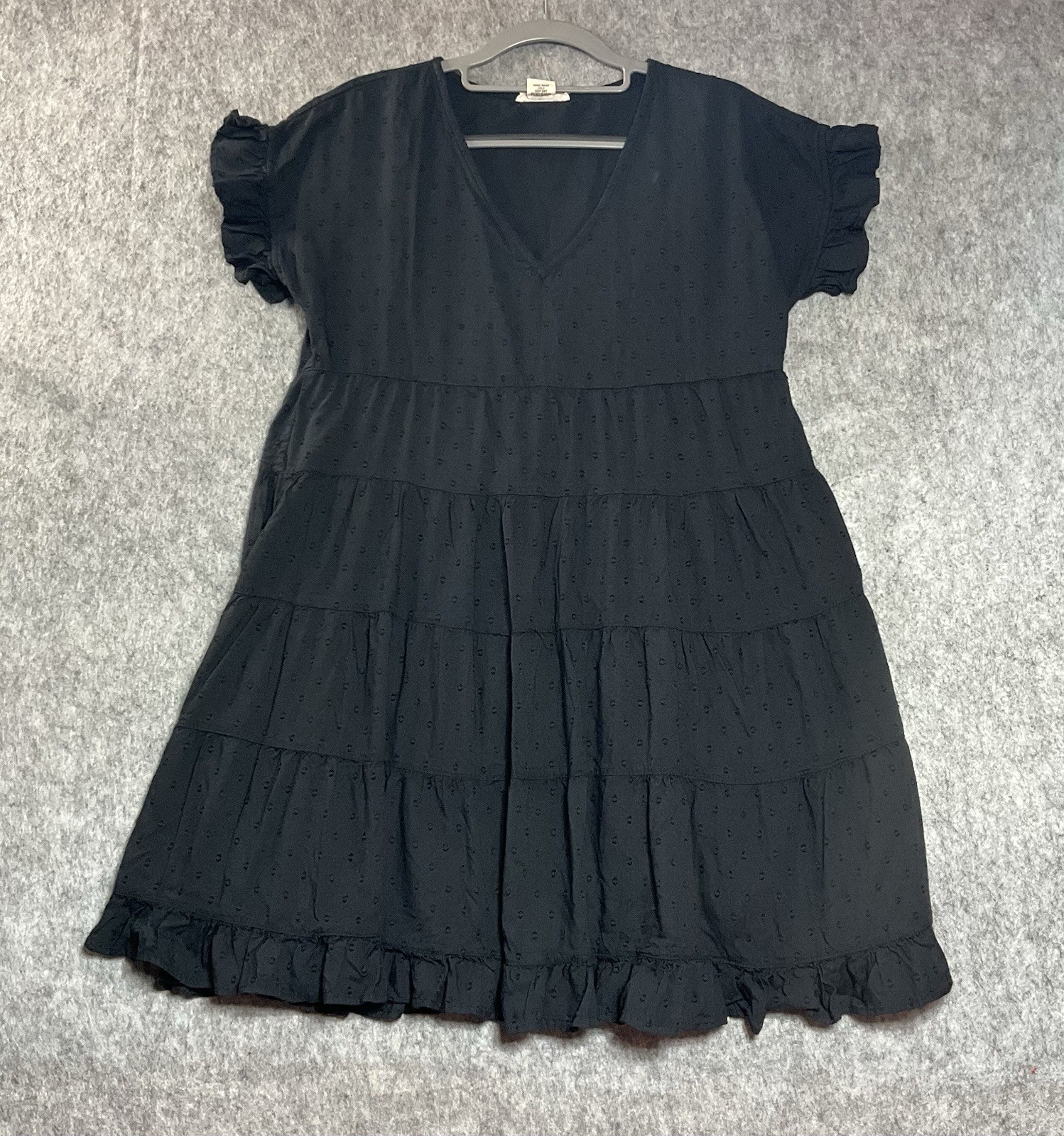 Gypsy Love Dress Womens Medium Black Tiered Knee Length Goth Boho Festival