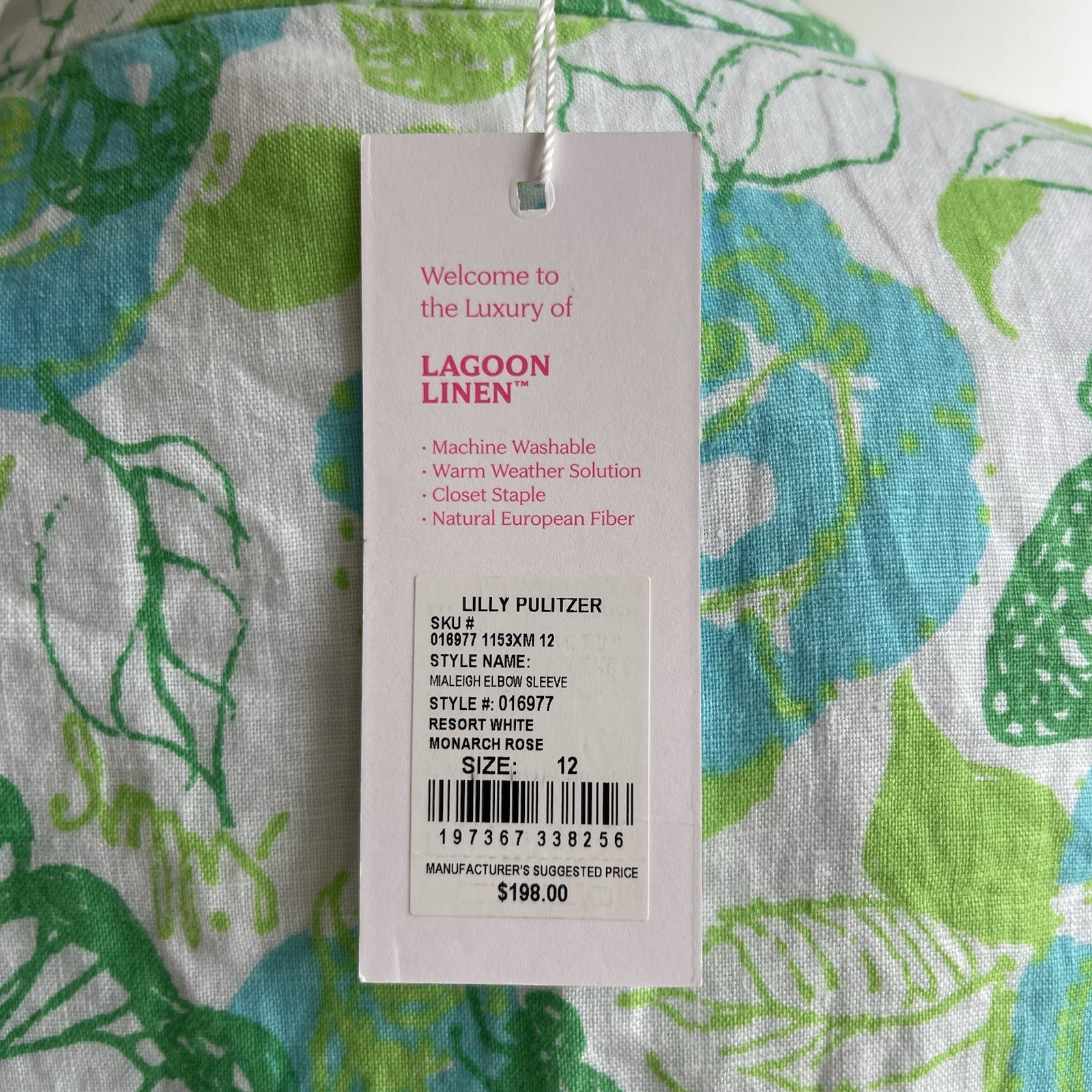 NWT Lilly Pulitzer Lagoon Linen Dress Mialeigh Resort Monarch Rose Butterfly 12