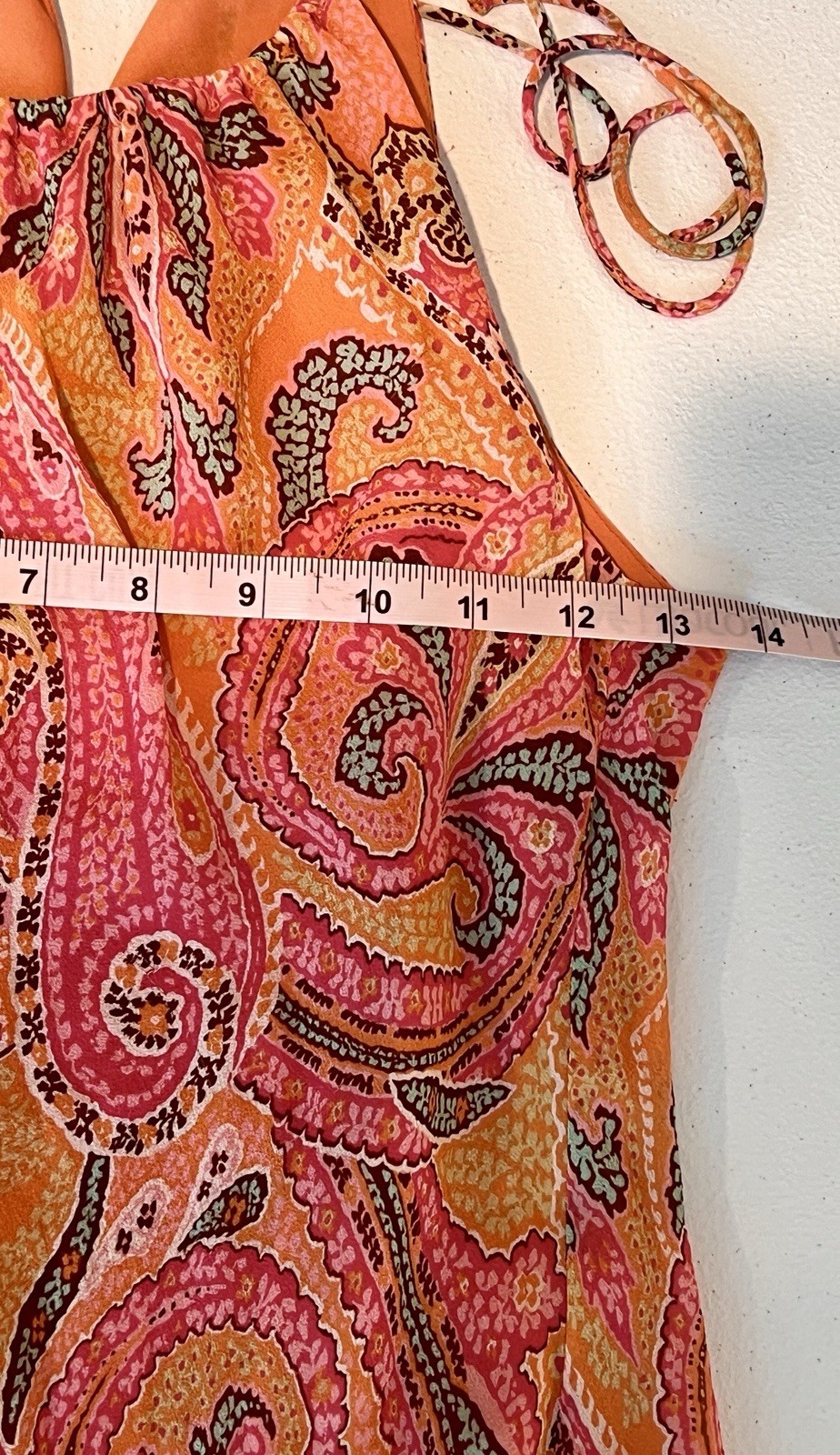Ann Taylor Halter Silk Midi Dress Sz 2 Paisley Boho Y2k Summer Wedding Tropical