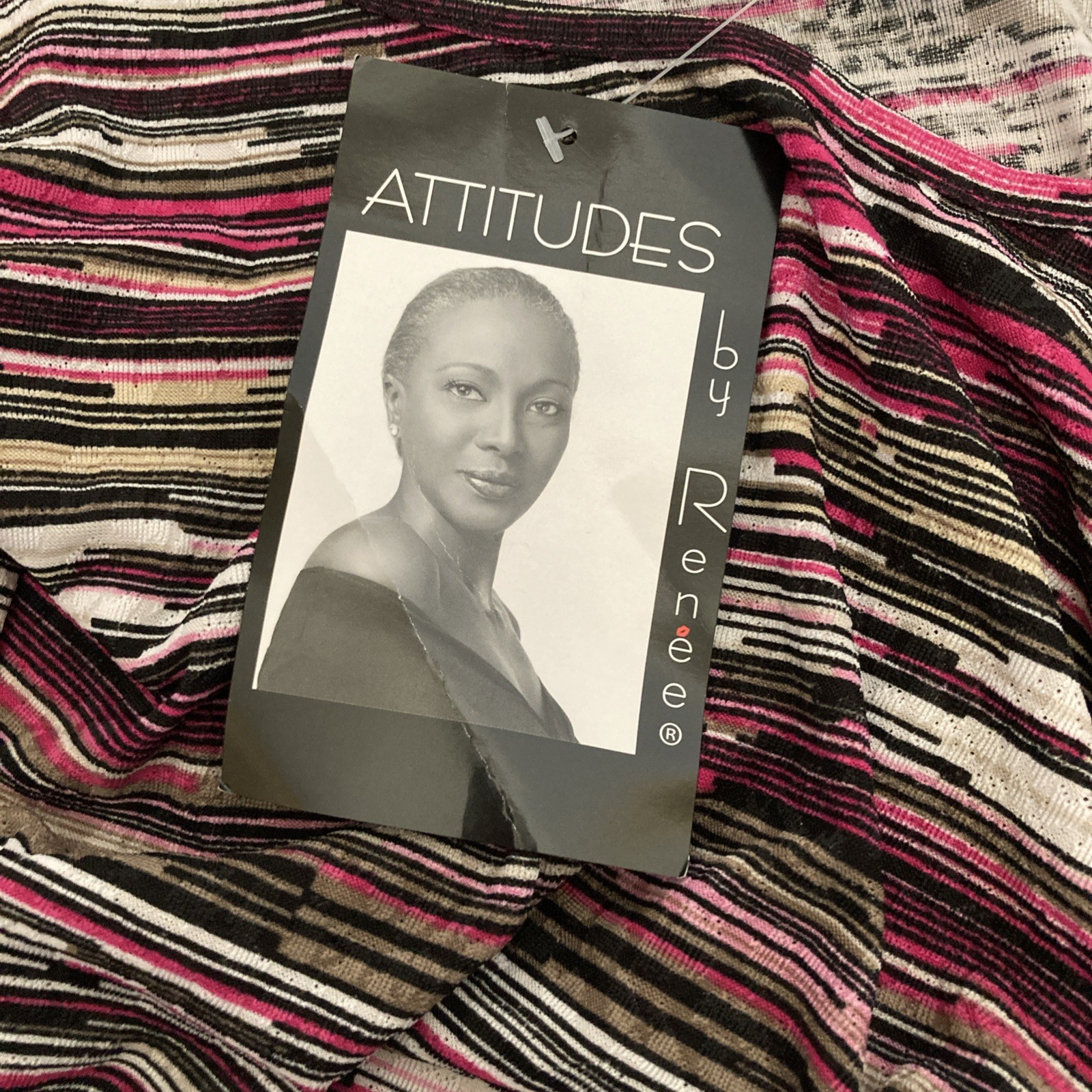 NWT Attitudes by Renee Multicolor Asymmetrical Straight Dress w/Rouching – SZ 2X