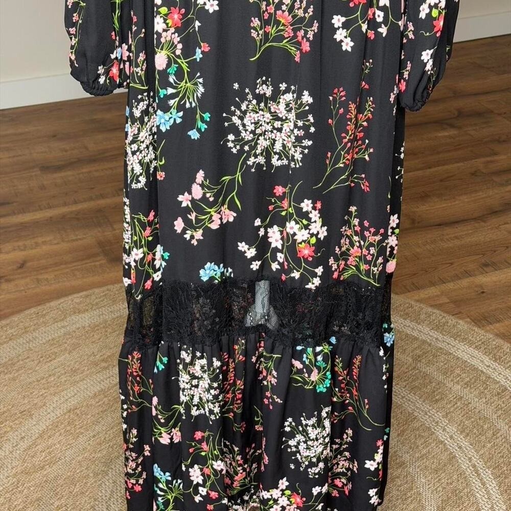 Lane Bryant Maxi Dress Cottagecore Witchy Boho Practical Magic Lace Trim Flowy