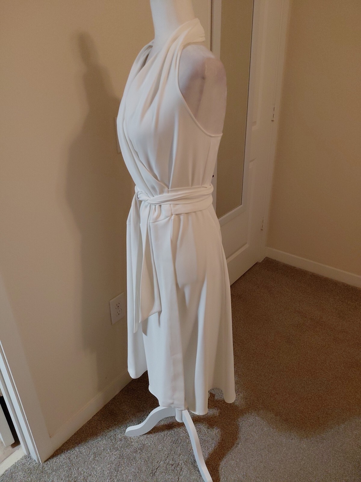 Reiss Piper Halter Neck Wrap Dress White US 4 EUC #300