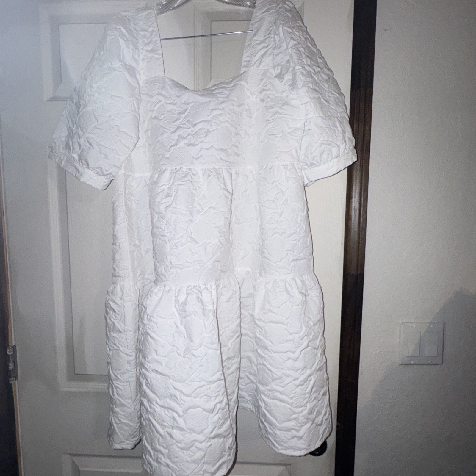 NWT Mud Pie Womens Mud Pie Barbara Women’s Tiered Dress – Color White – Size L