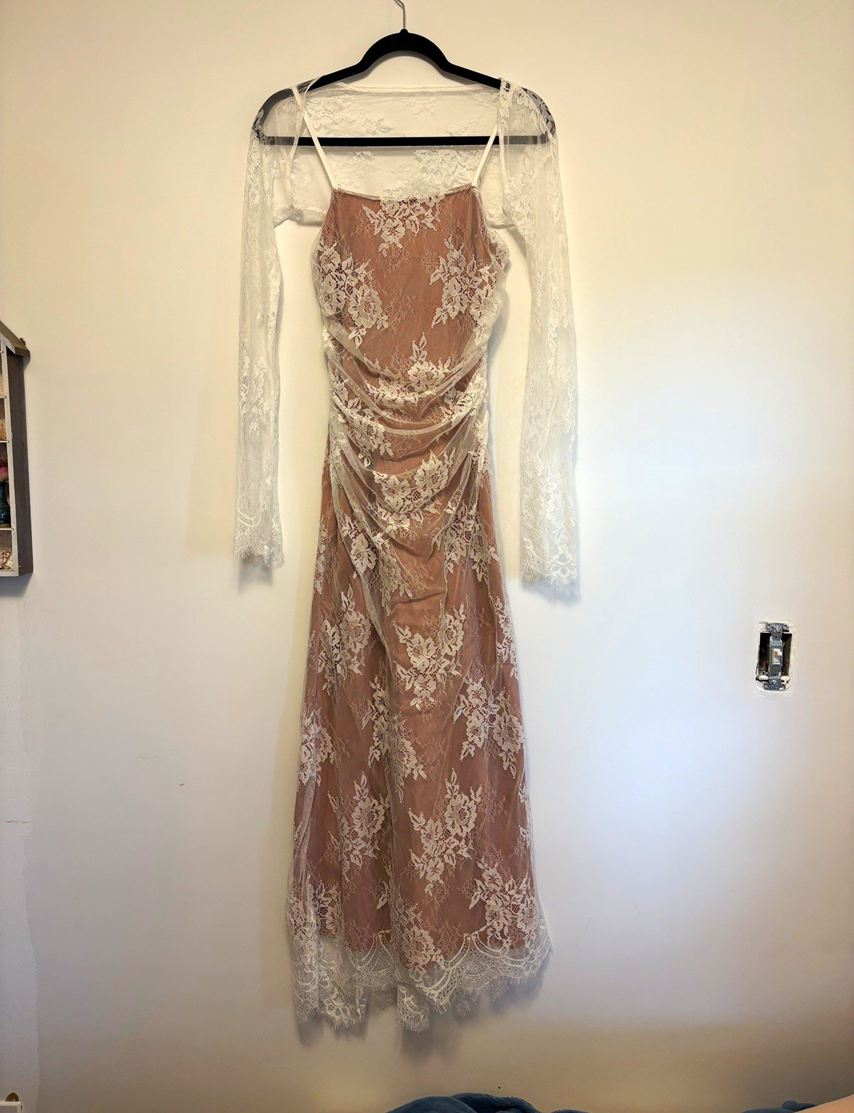Coquette Whimsigoth Lace Maxi Dress Bolero Shrug