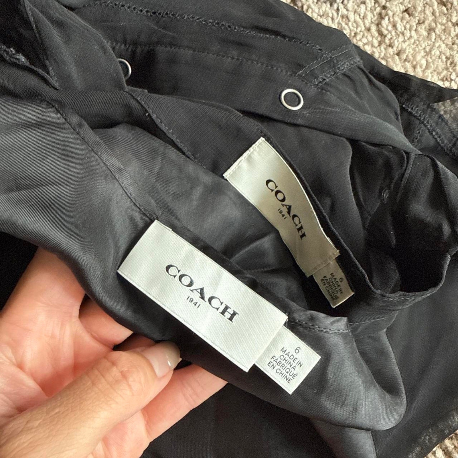 Coach black sheer dress