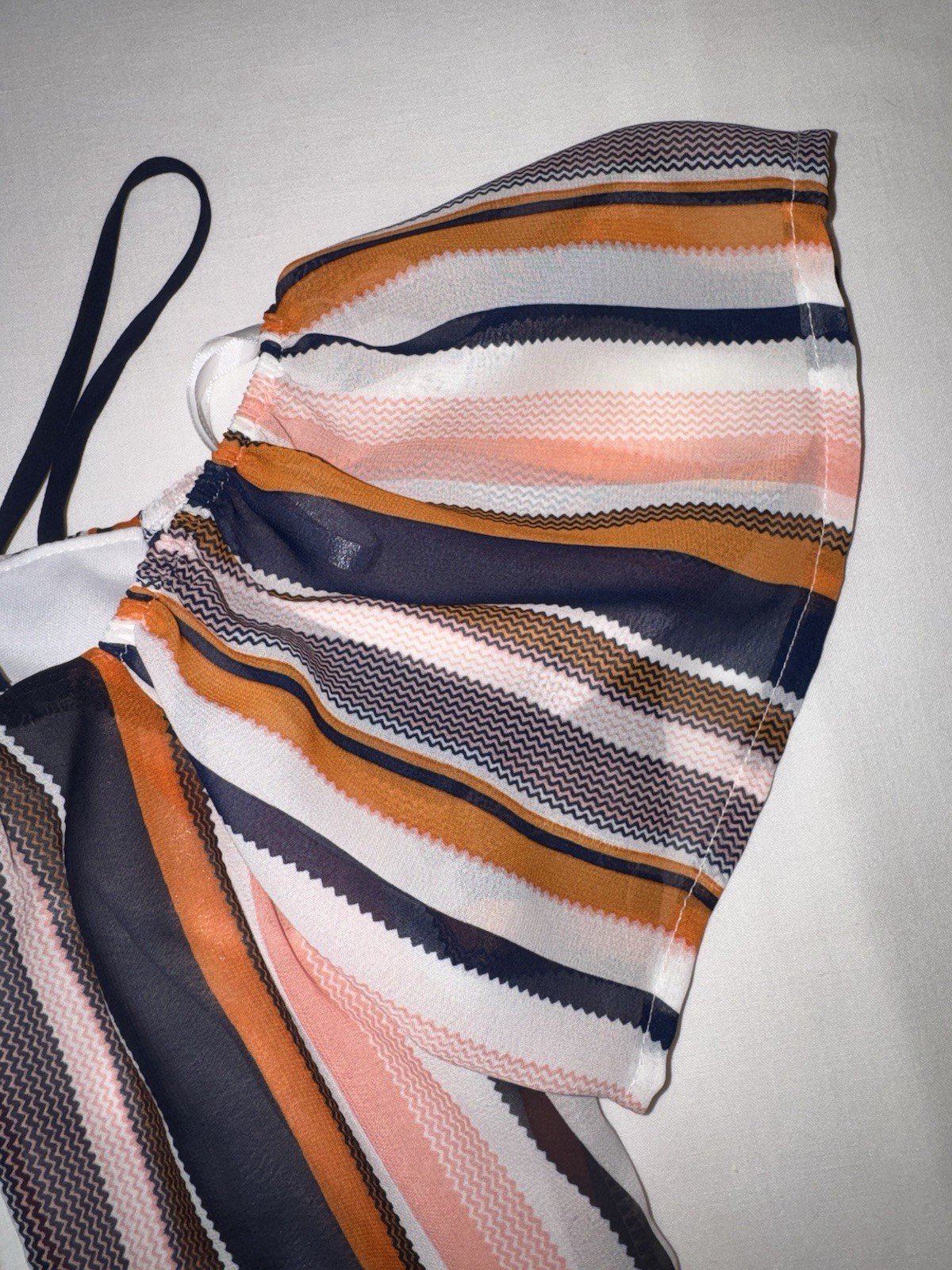 B DARLIN SUNDRESS With Strapes, Orange, Blue & White Stripes Junior Size 9-10