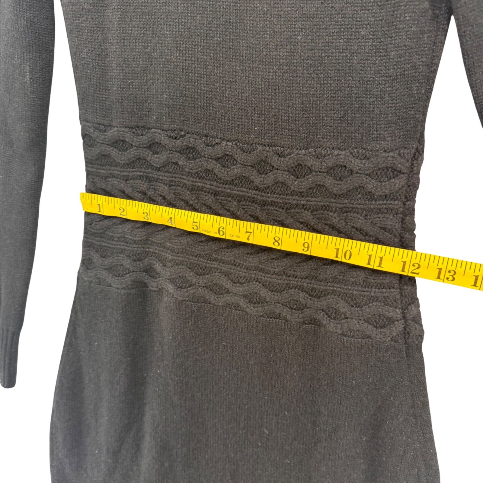 Black Saks Fifth Avenue Cashmere Sweater Dress Black Long Sleeve Knit Size XS