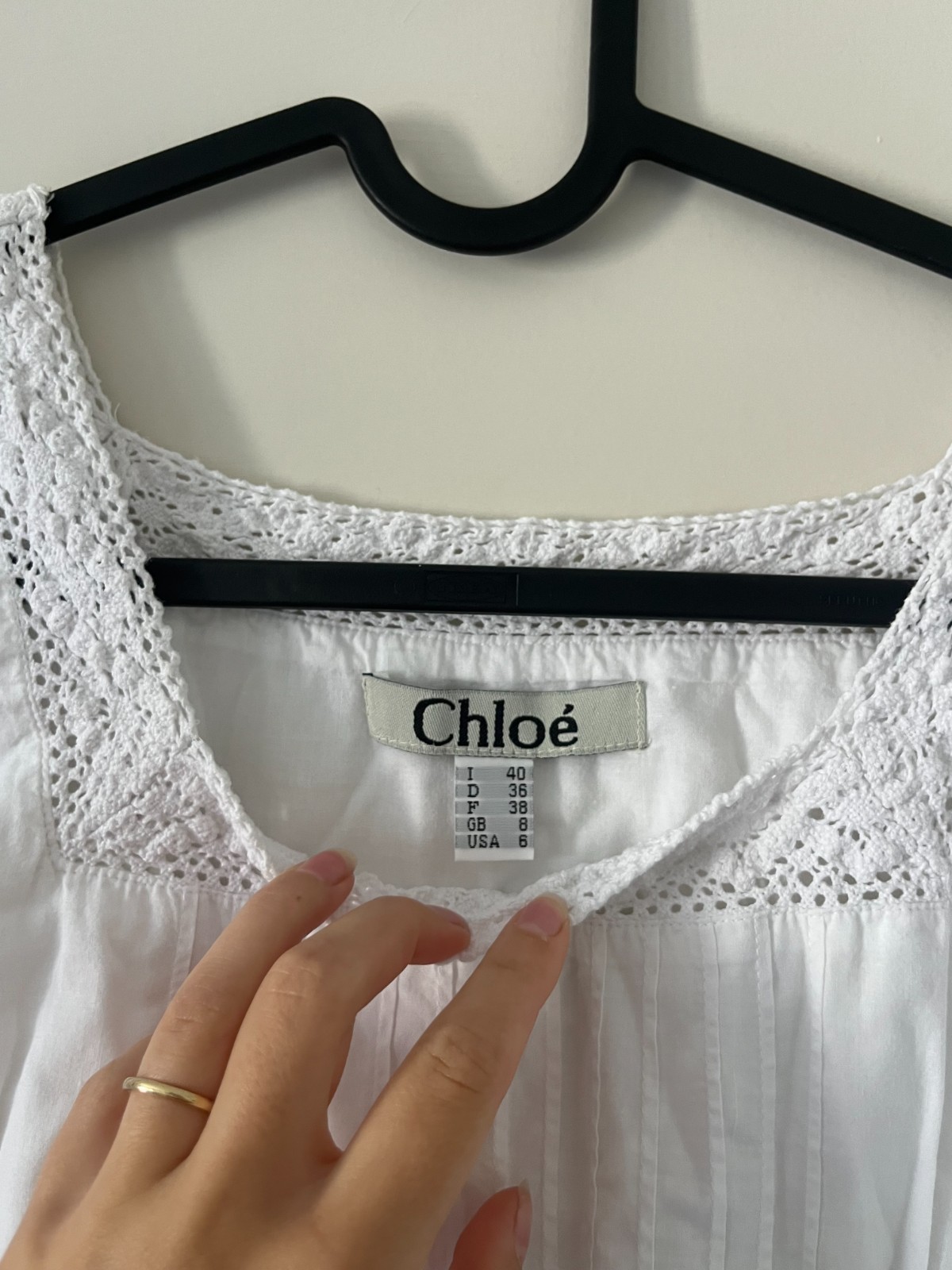Chloé Phoebe Philo White Cotton Lace Pintuck Mini Dress FR 38 US 6