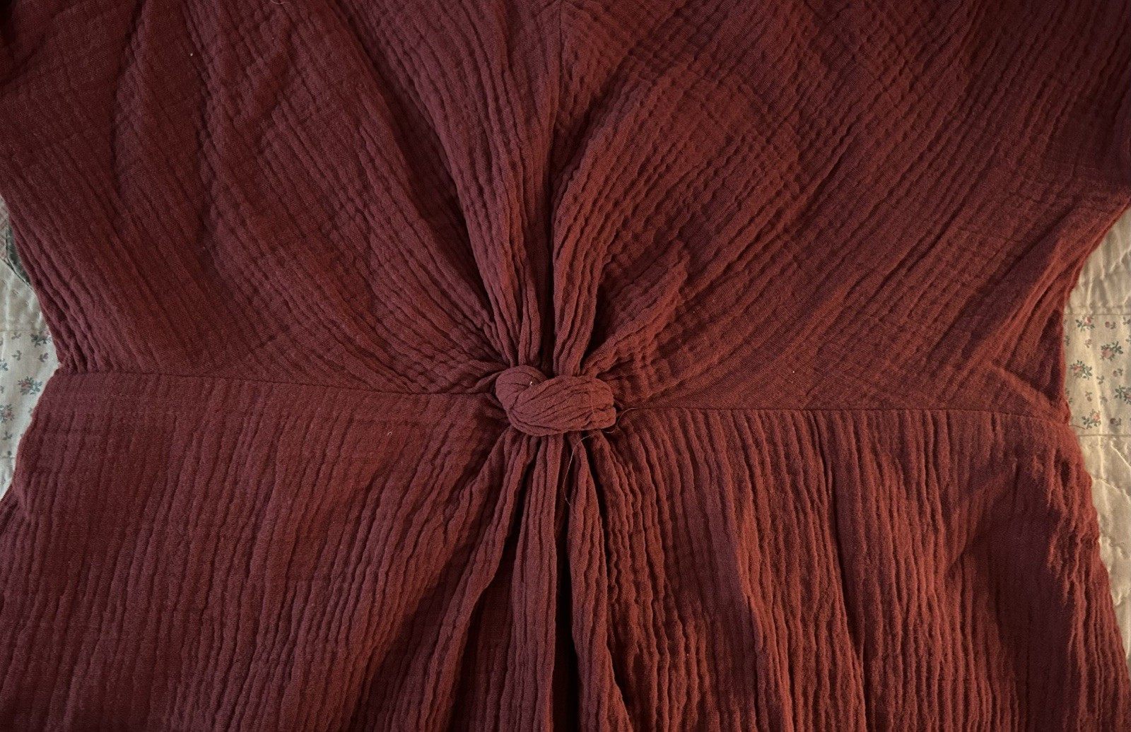 Very J Dress L Rust Cool Gauze Lined Cotton
