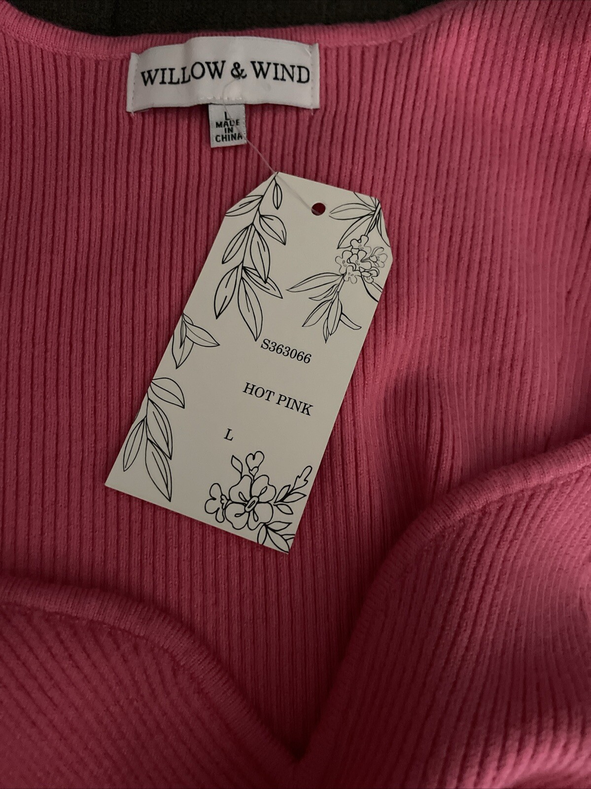 NWT Wind and Willow Bodycon Knit Stylish Dress Size Large Pink