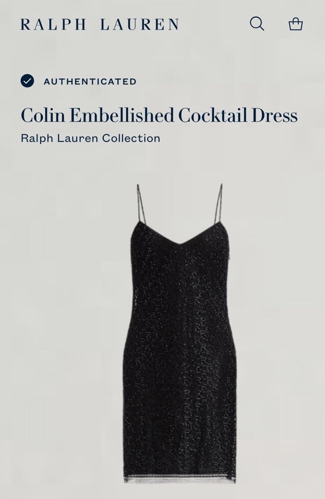 NWT $4190 Ralph Lauren Collection Colin Logo Beaded Mini Black Dress Sz 0