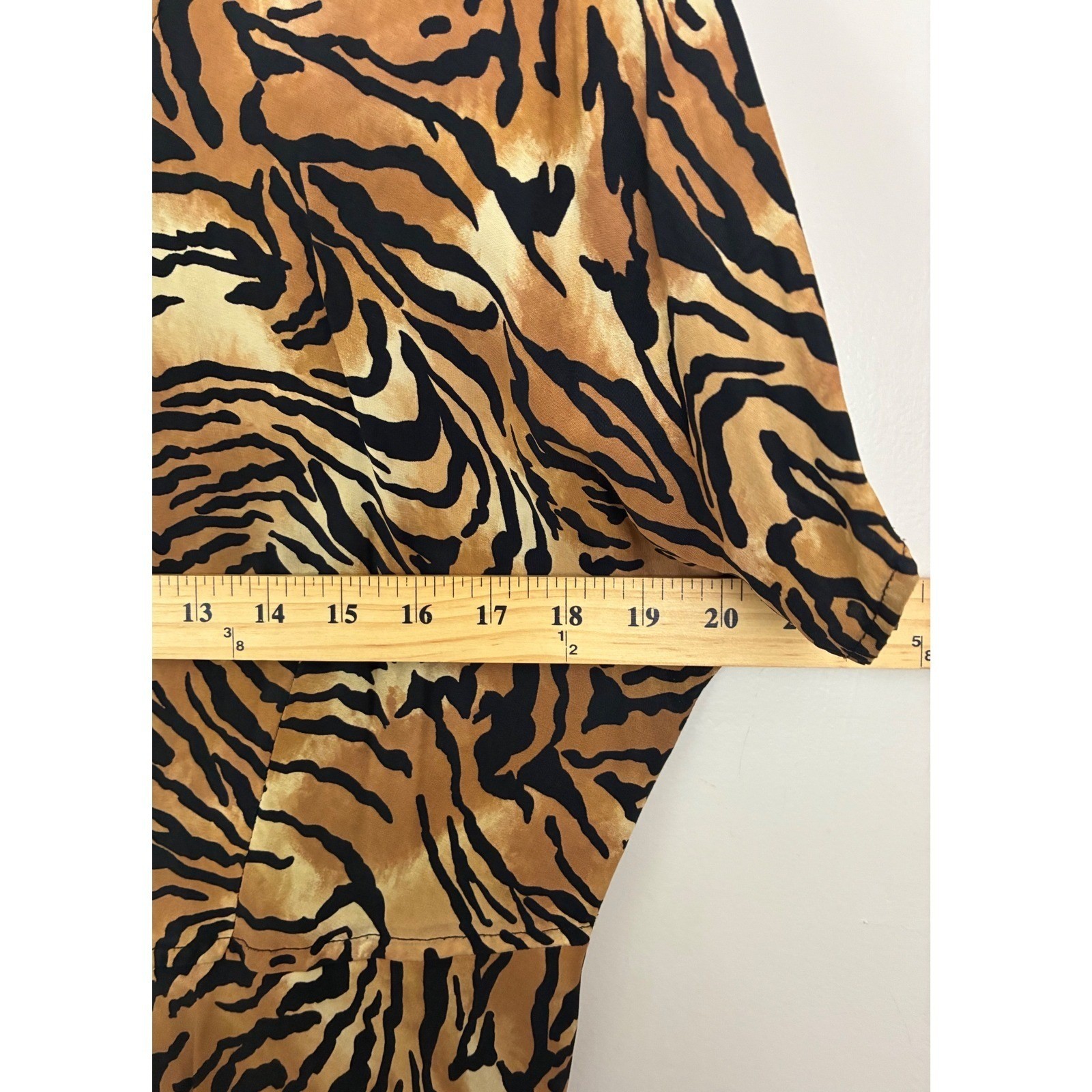 Rabbit Rabbit Rabbit Designs Tiger Print Dress Womens 14M Brown Animal Midi USA