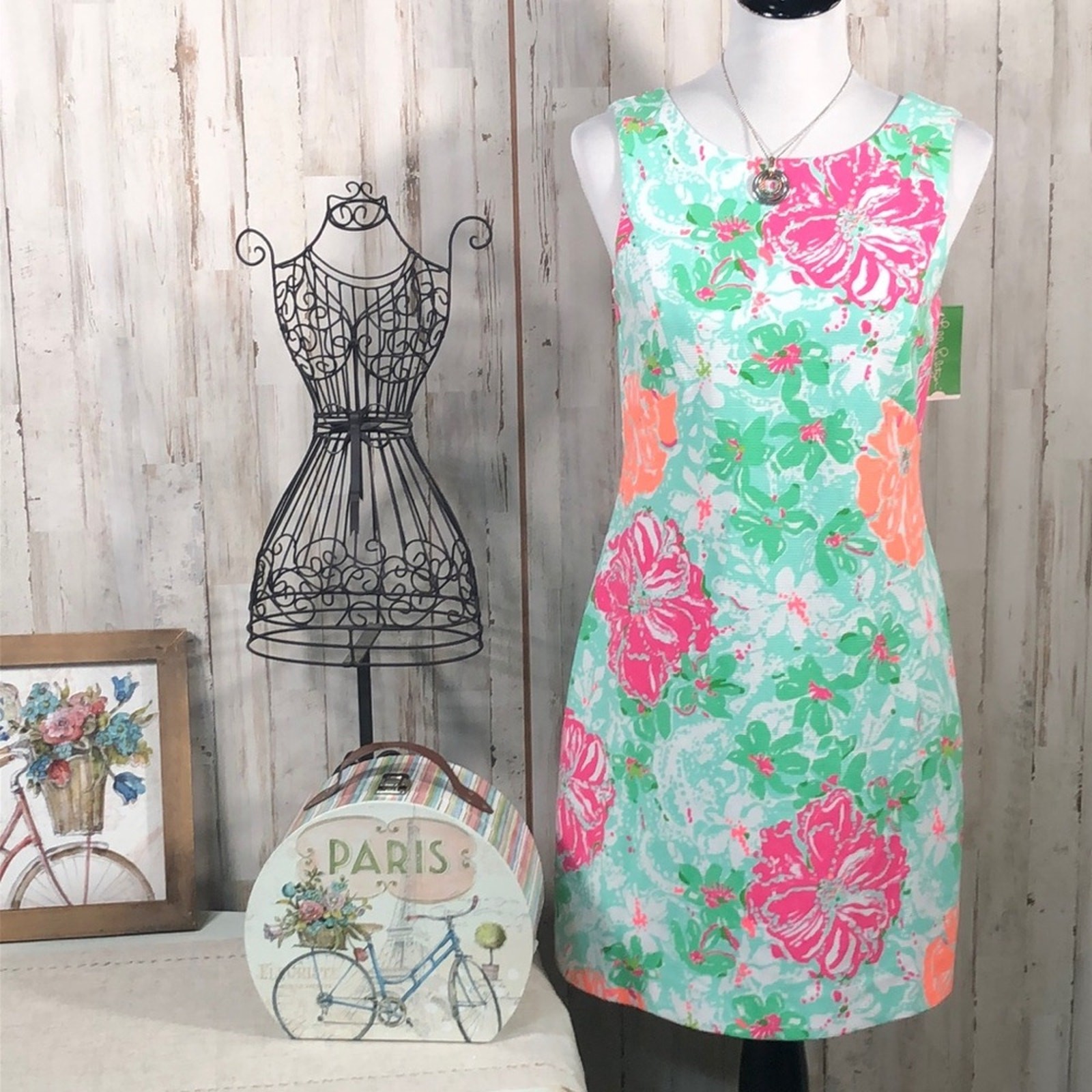 NWT Lilly Pulitzer Eden Shift Dress in Poolside Blue Beach Walk Size Small