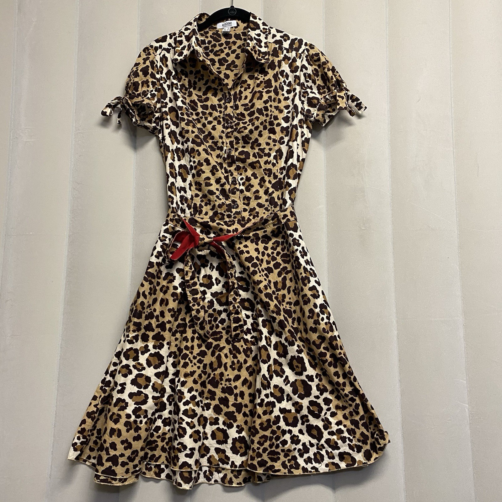 Moschino Women’s Dress Size 10 Animal Leopard Print Cotton Quiet Luxury Designer
