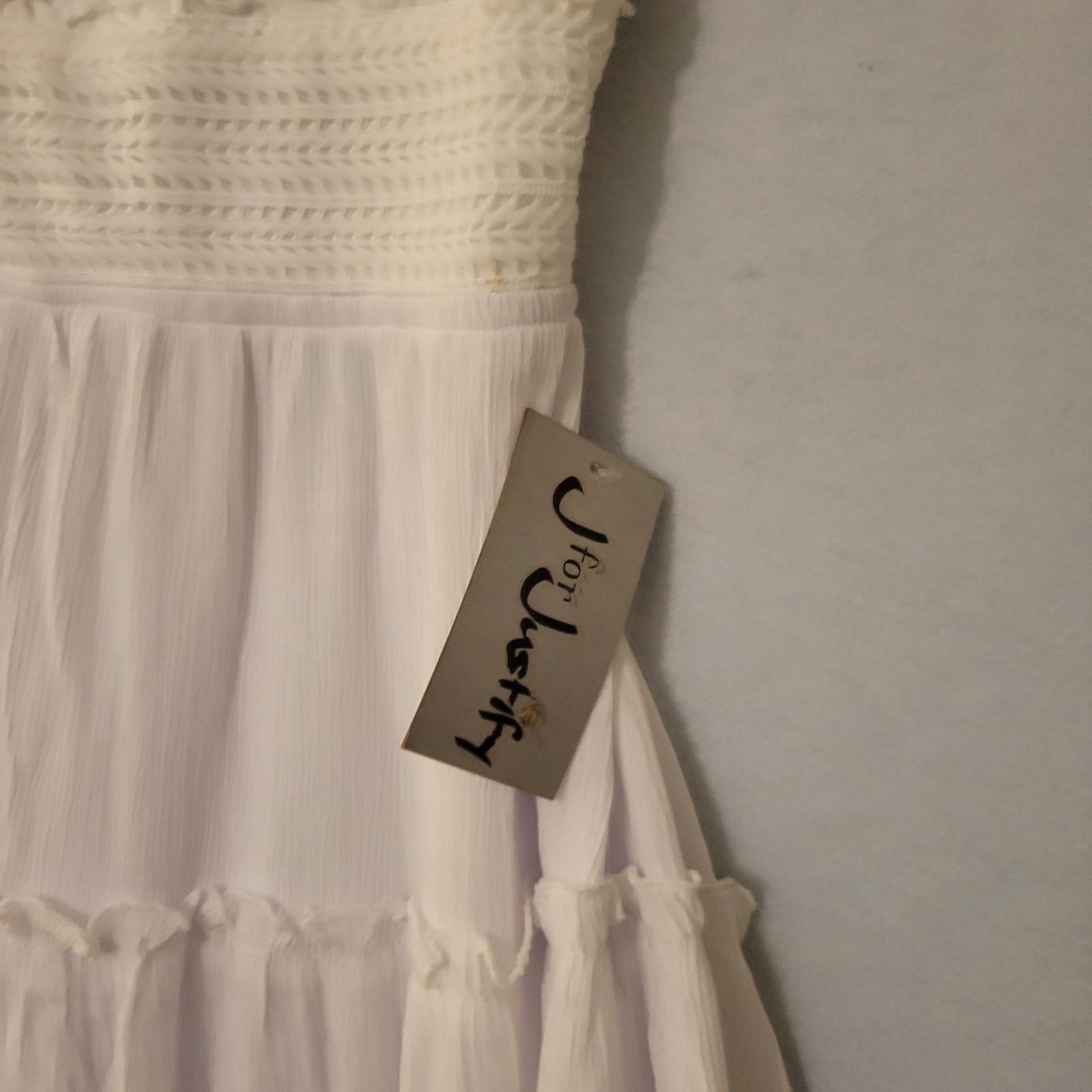 J for Justify Women’s White Embroidered Sundress Size XL